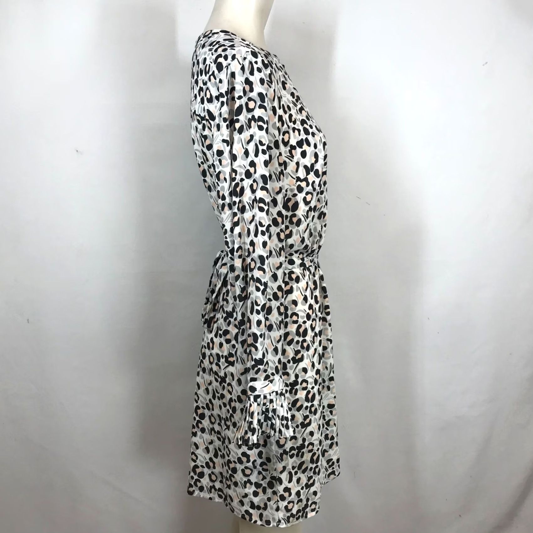 Loft LOFT Womens Medium Multicolor Long Bell Sleeve Round Neck Belted Dress Size M / US 6-8 / IT 42-44 - 4 Thumbnail