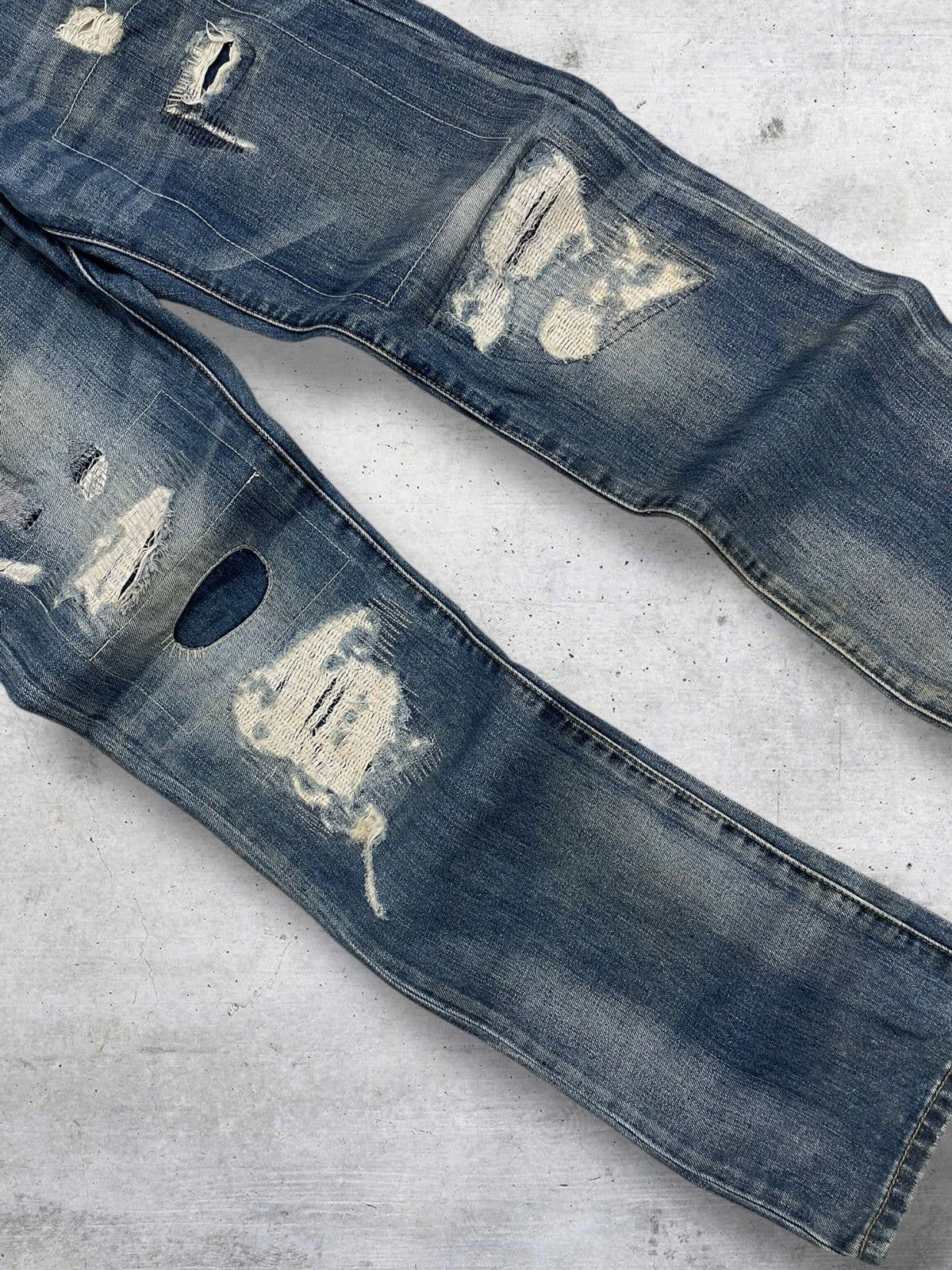 Japanese Brand VINTAGE 1990S DESIGNER SAMUEL&KEVIN DISTRESSEE RIPPED DENIM Size US 31 - 4 Thumbnail