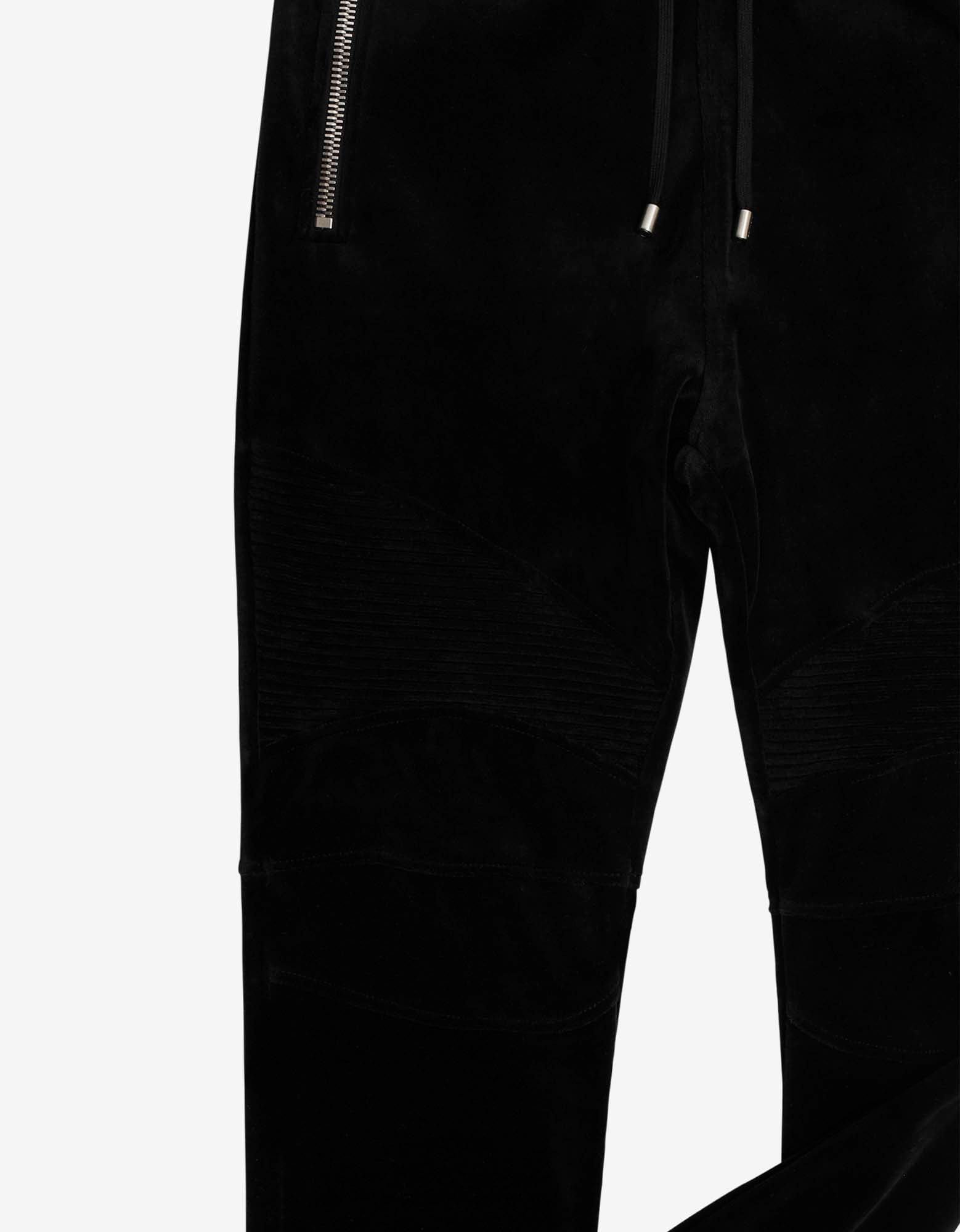 Balmain Balmain Black Velvet Biker Sweat Pants Size US 40 / EU 56 - 3 Thumbnail