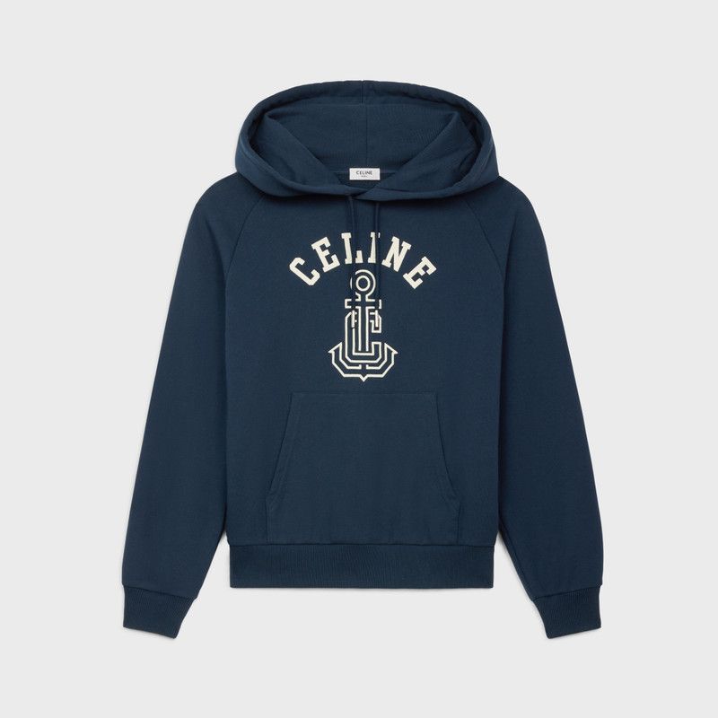 Celine celine anchor 70's hoodie in cotton fleece navy/cream Size XL / US 12-14 / IT 48-50 - 1 Thumbnail
