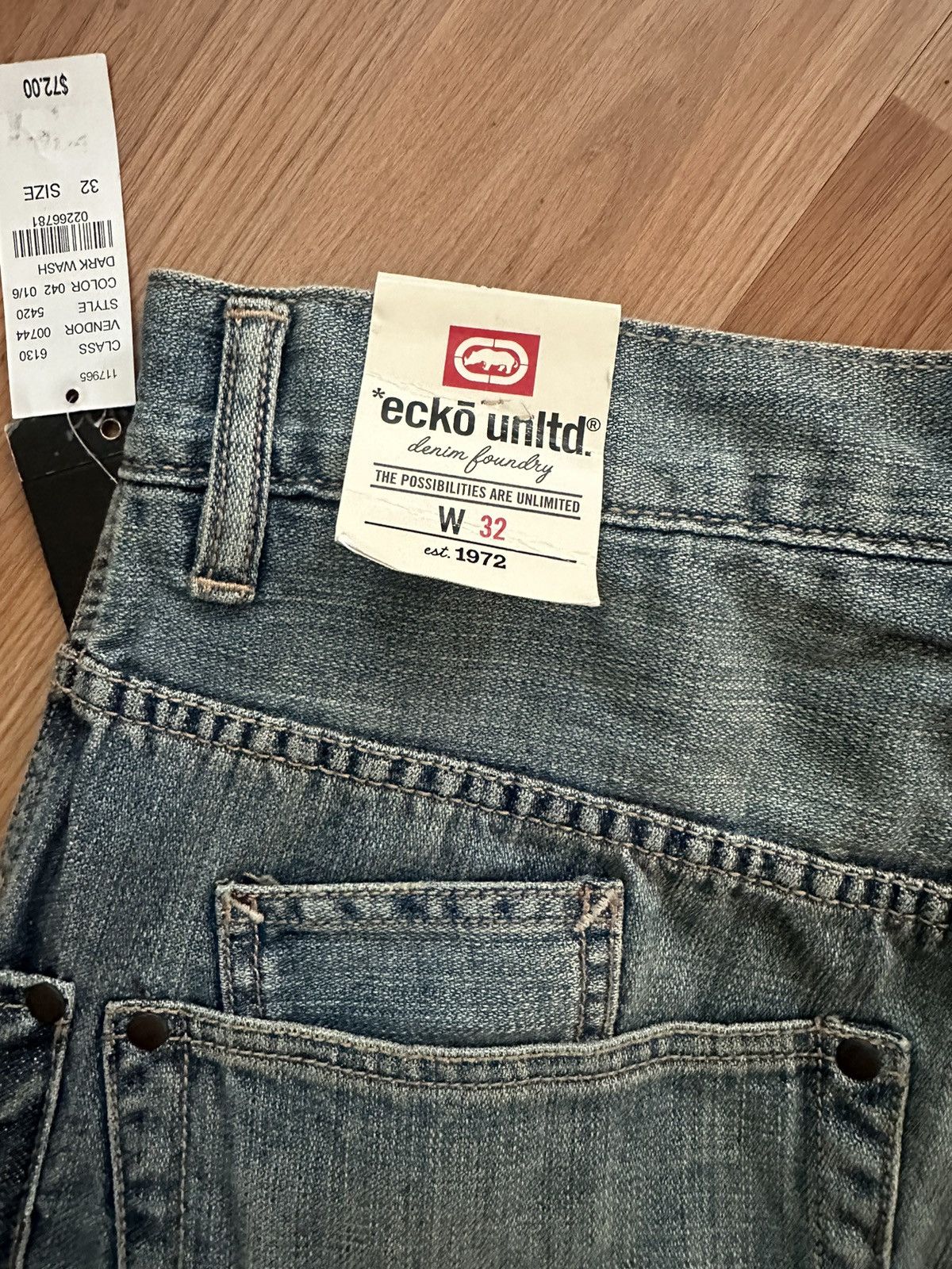 Ecko Unltd. × Vintage Crazy Vintage Y2K Ecko UNLTD Baggy Jeans Embroidered Skater Size US 32 / EU 48 - 9 Thumbnail