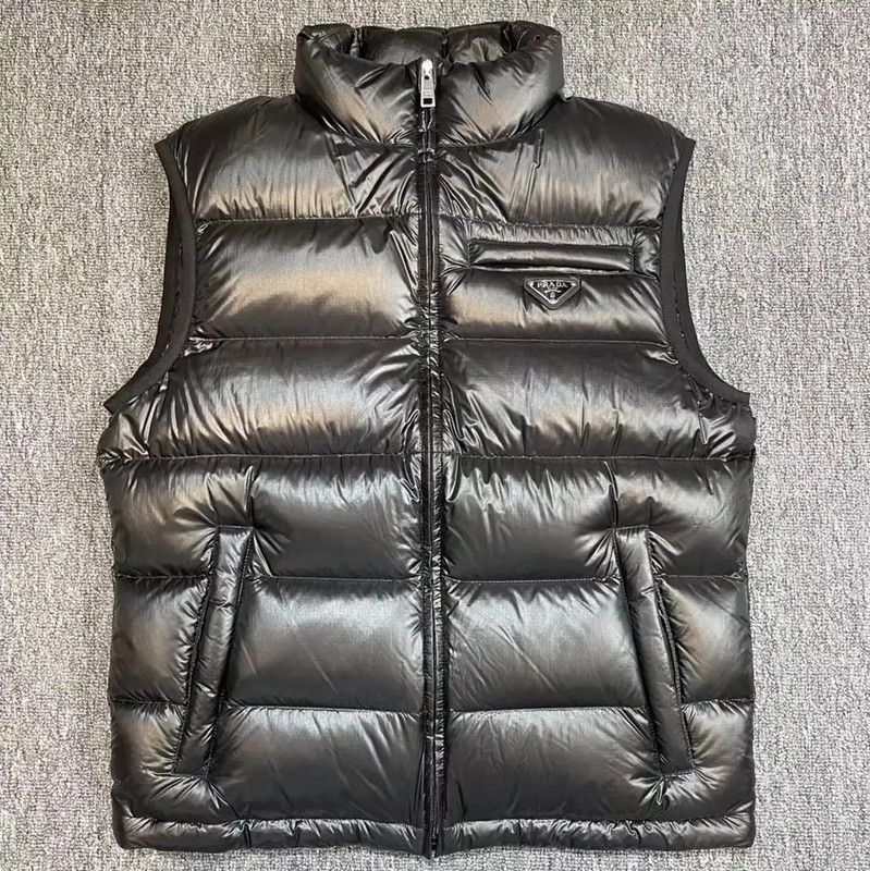 Prada Prada Black Cotton Blend Men's Sleeveless Jacket Size US M / EU 48-50 / 2 - 1 Thumbnail