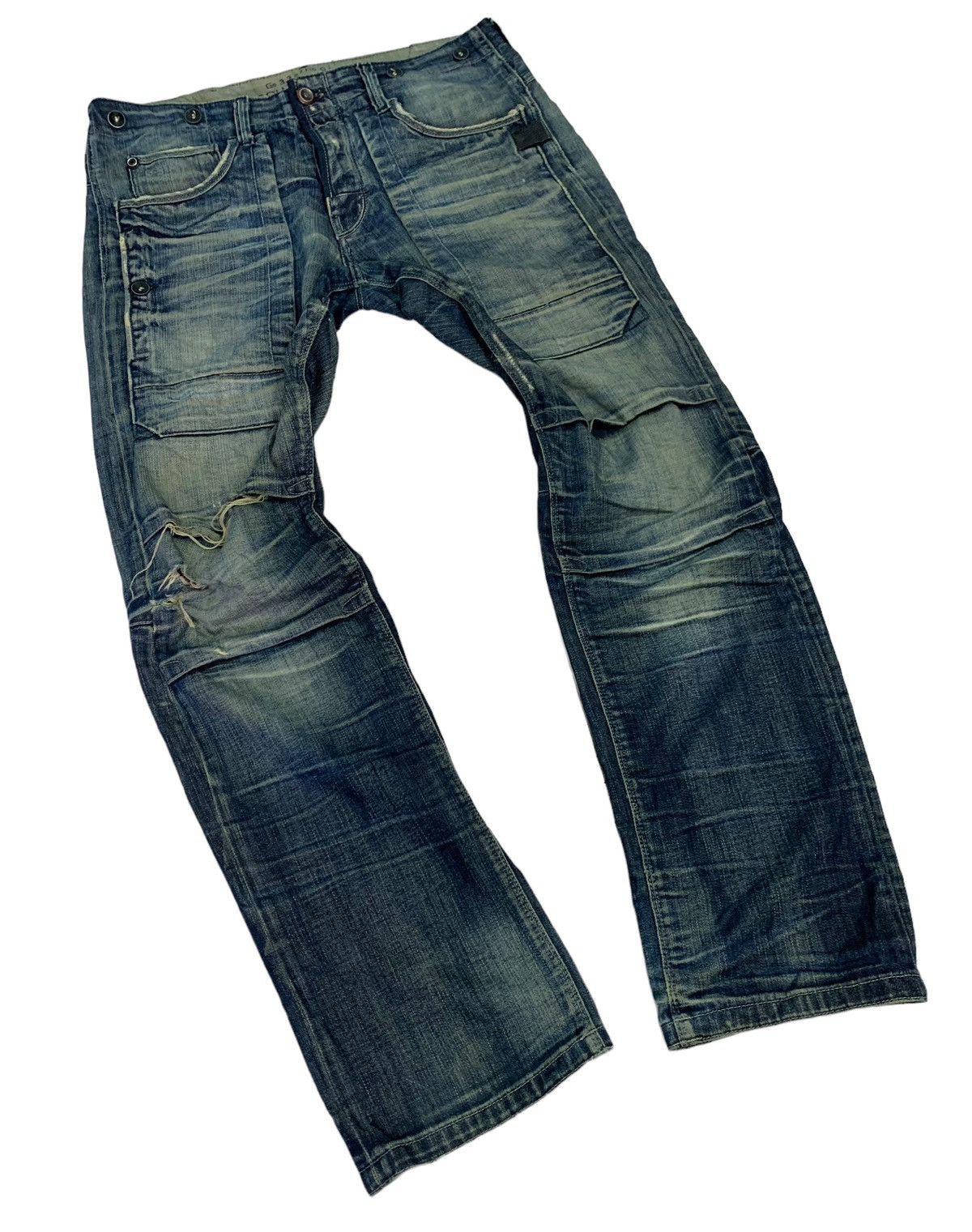 G-Star 🔥Rare Japanese Brand G-Star 3301 Distressed Jeans Size US 34 / EU 50 - 10 Thumbnail