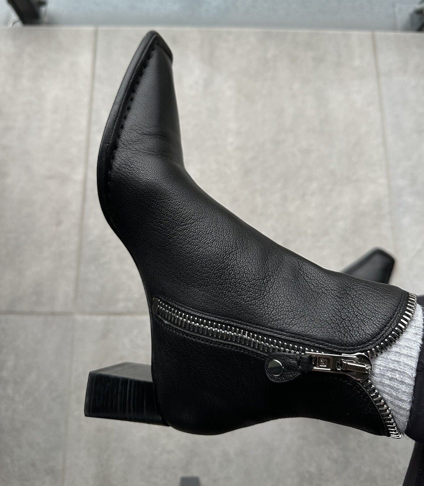 Alexander Wang Alexander Wang Lane Zip Leather Square Toe Ankle Heel Boots Size US 8 / IT 38 - 6 Thumbnail