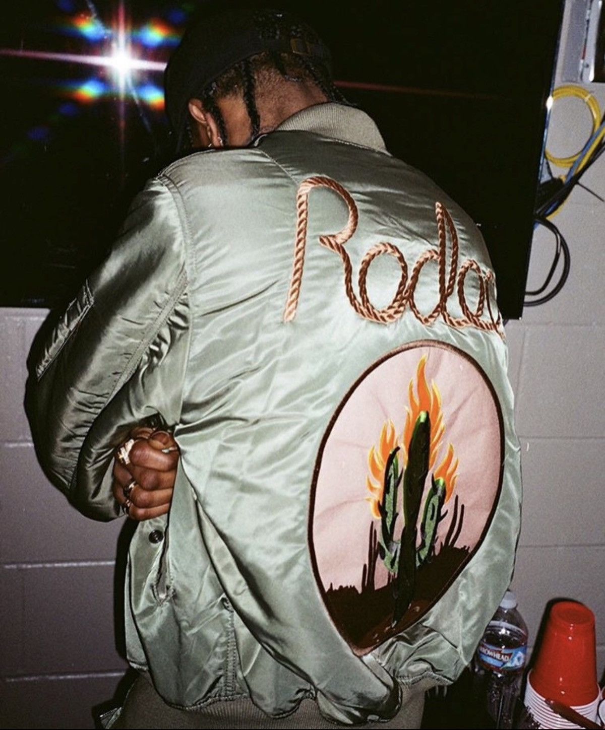 Travis Scott Rare 2015 Travis Scott Rodeo Green Olive Bomber Jacket Size US L / EU 52-54 / 3 - 4 Thumbnail