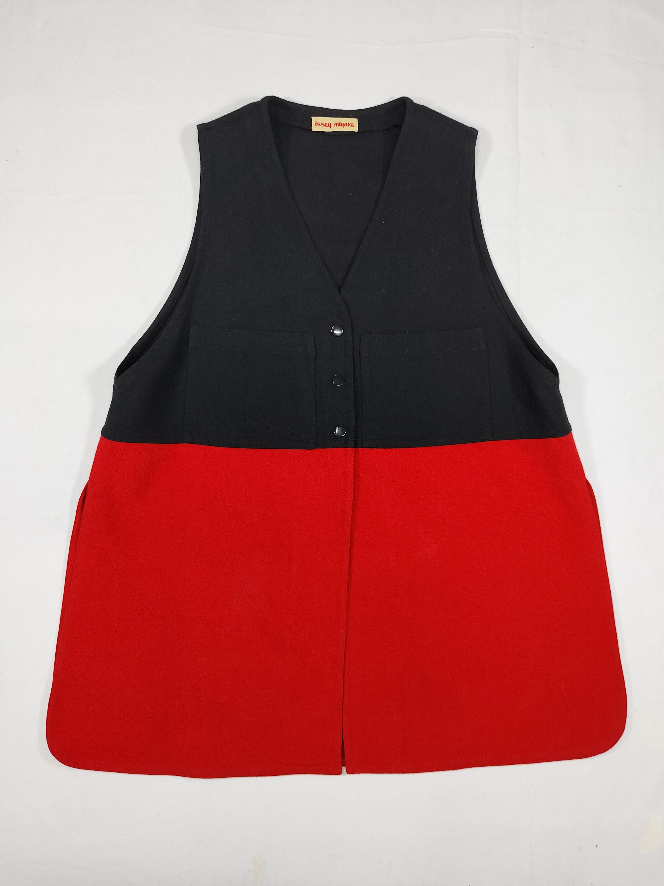Issey Miyake ARCHIVE📕70s Issey Miyake Colour Block Wool Sleeveless Dress Size M / US 6-8 / IT 42-44 - 4 Thumbnail