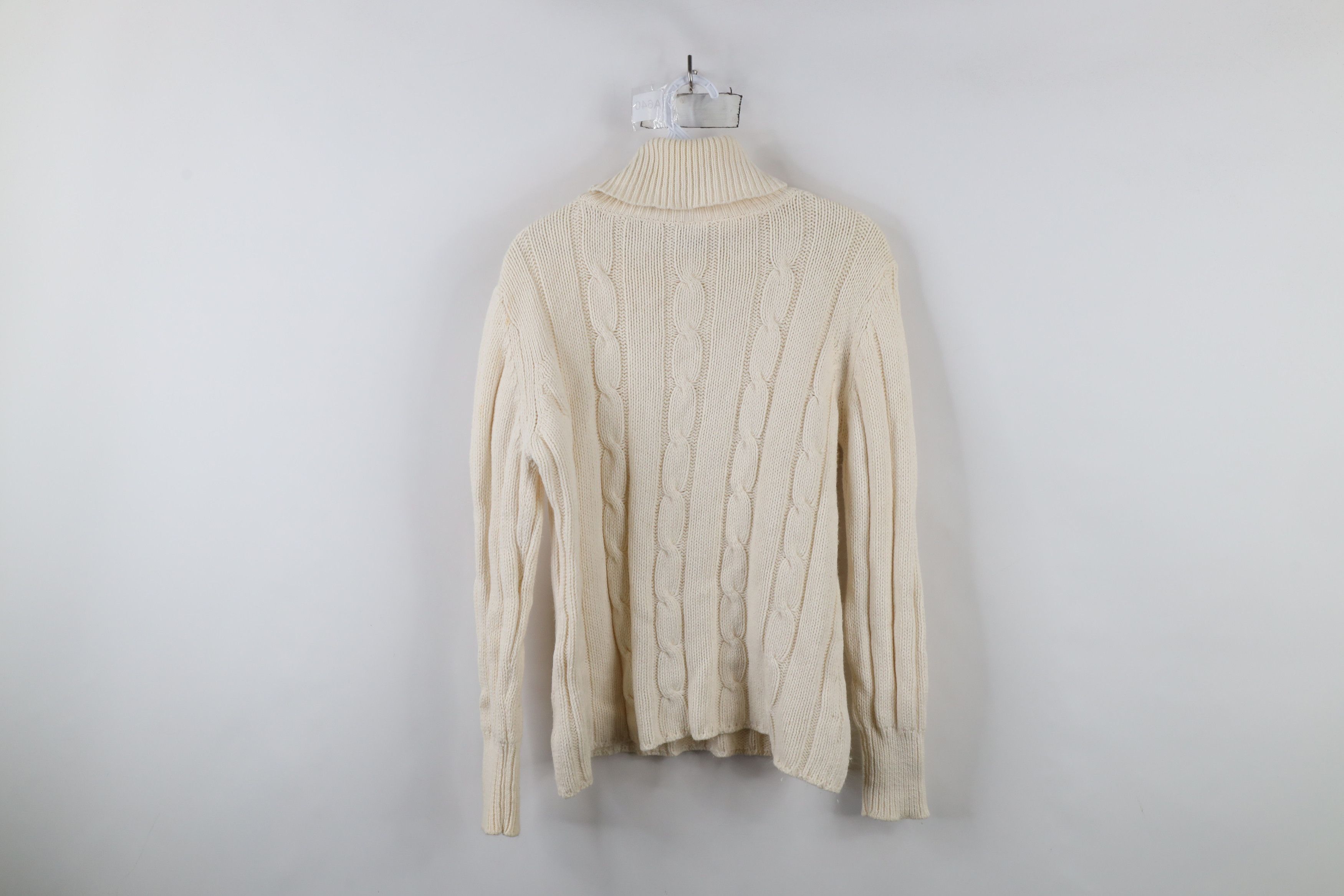 Columbia × Vintage Vintage Columbia Blend Chunky Cable Knit Turtleneck Sweater Size L / US 10 / IT 46 - 9 Thumbnail
