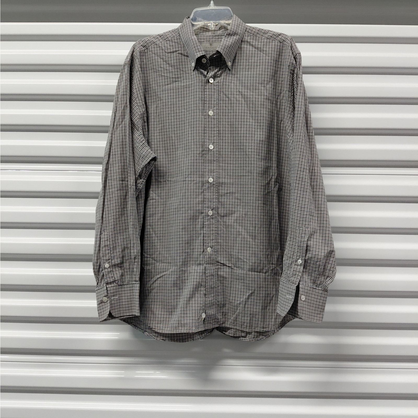 Canali Canali Mens Shirt XXL Check Print Button Front Long Sleeve Size US XXL / EU 58 / 5 - 1 Thumbnail