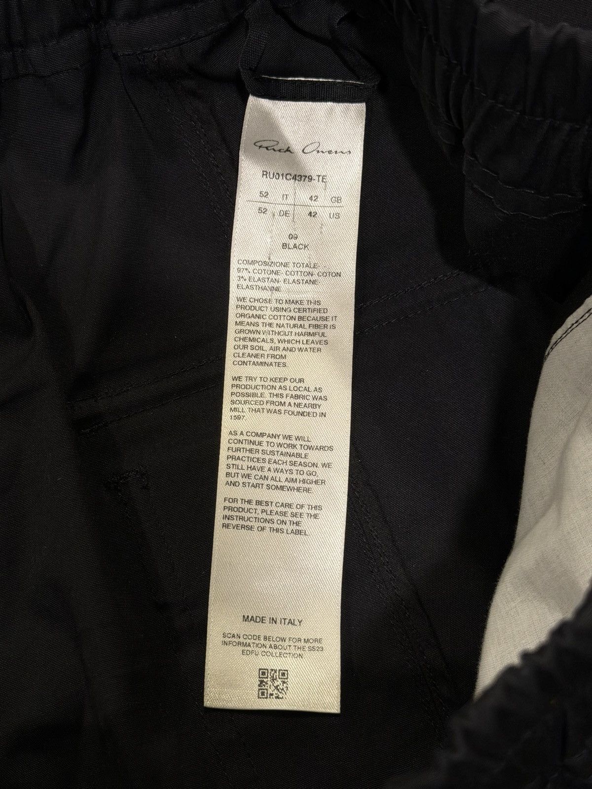 Rick Owens Rick Owens EDFU 23 Black Drop Crotch Cargo Drawstring Pants Size US 34 / EU 50 - 11 Thumbnail