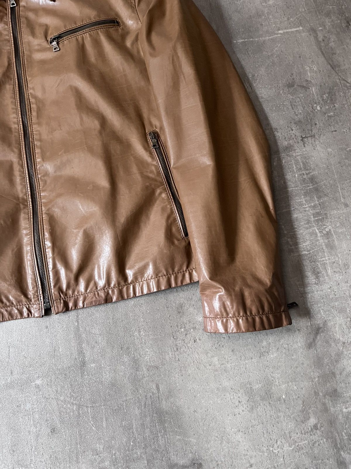 Prada Prada S/S 2006 brown soft lamb leather bomber jacket Size US L / EU 52-54 / 3 - 3 Thumbnail