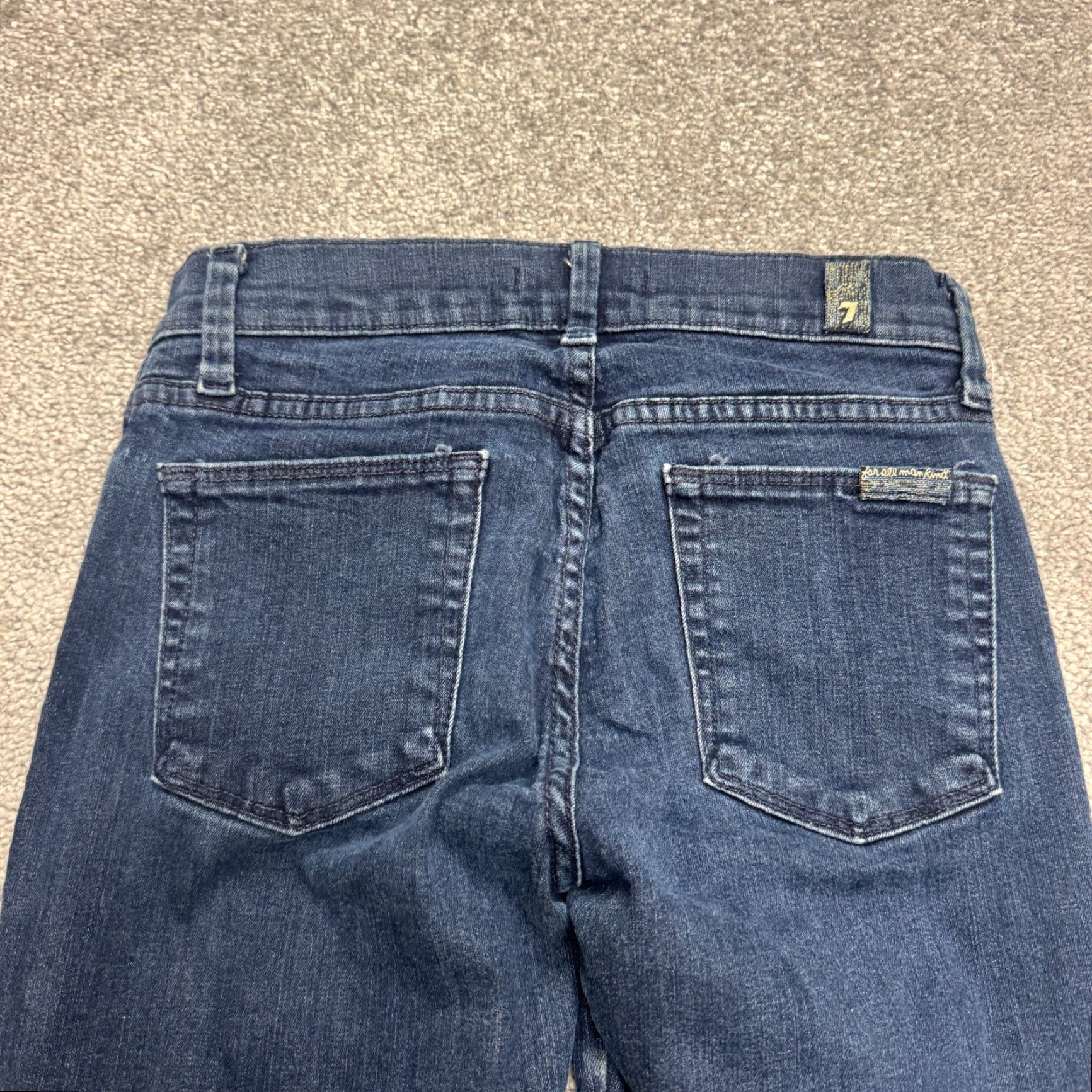 7 For All Mankind 7 For All Mankind Slim Straight Denim Jeans Womens 24 Blue Dark Wash Mid Rise Size 24" / US 00 / IT 34 - 4 Thumbnail