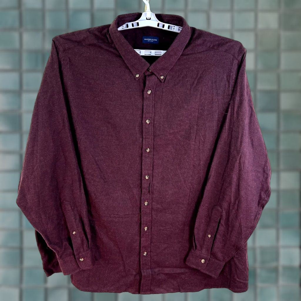 CLOT VINTAGE Cloth Men's Flannel Shirt Size 4XL Long Sleeve Button-Down Casual Fall Winter Spring Cotton Red Size US XXL / EU 58 / 5 - 1 Thumbnail