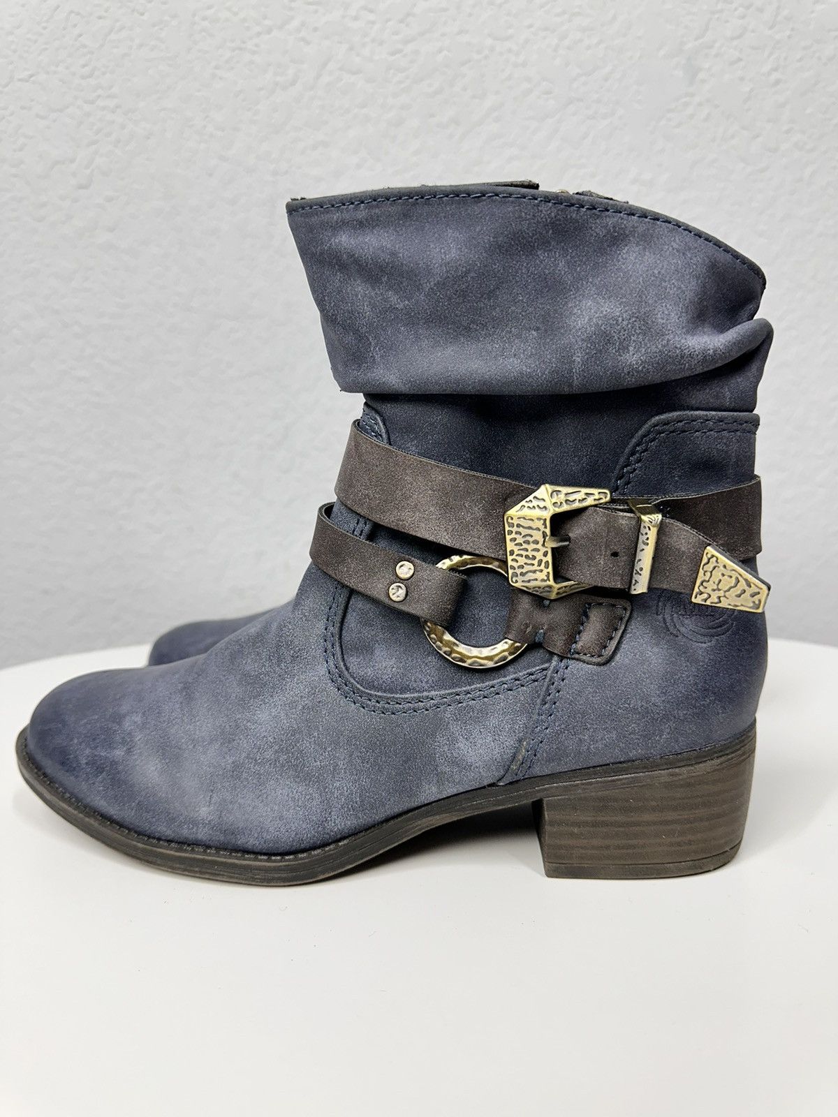 A.S.98 Rare Blue Leather Ankle Boots A.S. 98 Guidi Kapital Japan Size US 7 / EU 40 - 7 Thumbnail