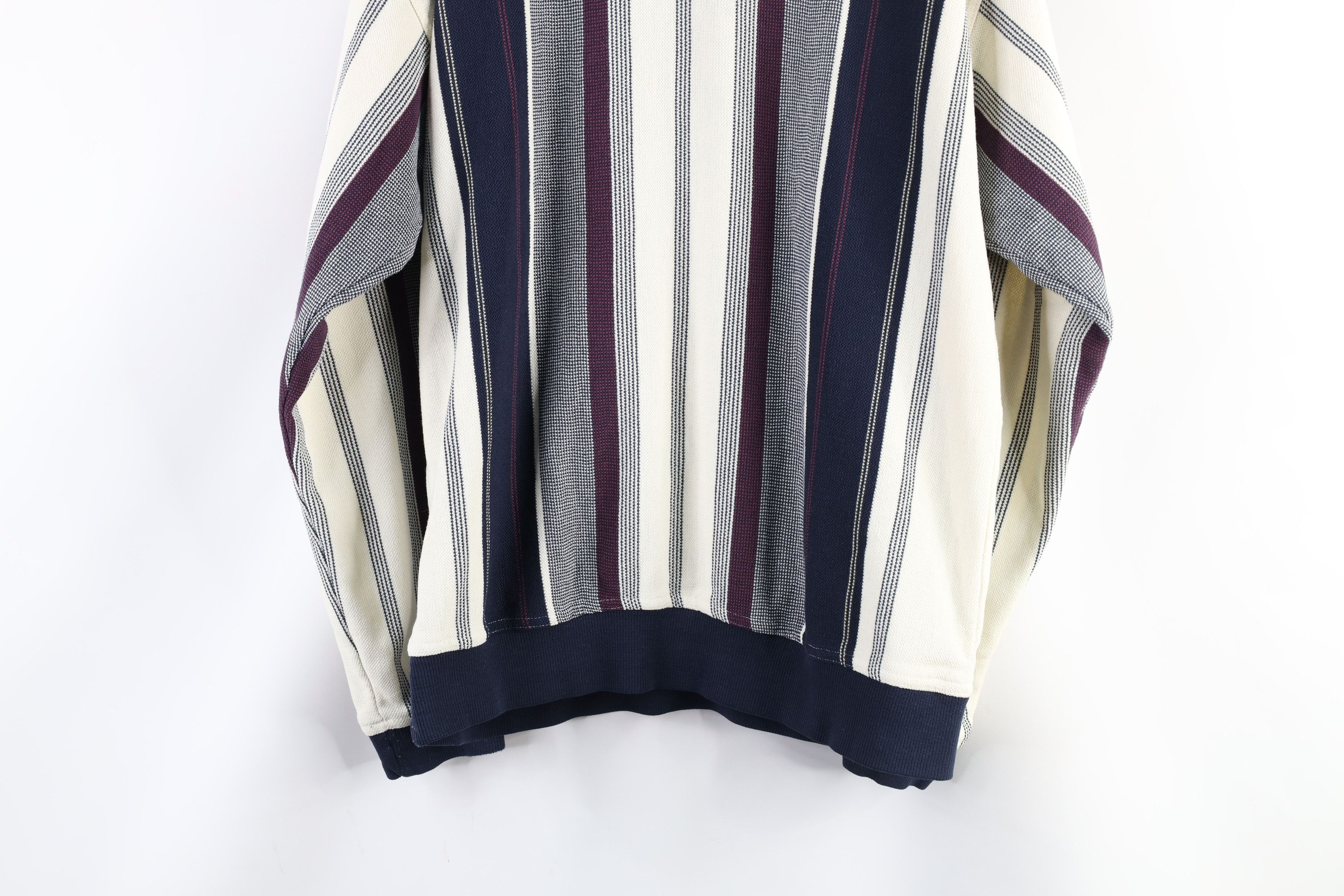 Vintage Vintage 90s Streetwear Block Knit Collared Long Sleeve Polo Size US XL / EU 56 / 4 - 8 Thumbnail