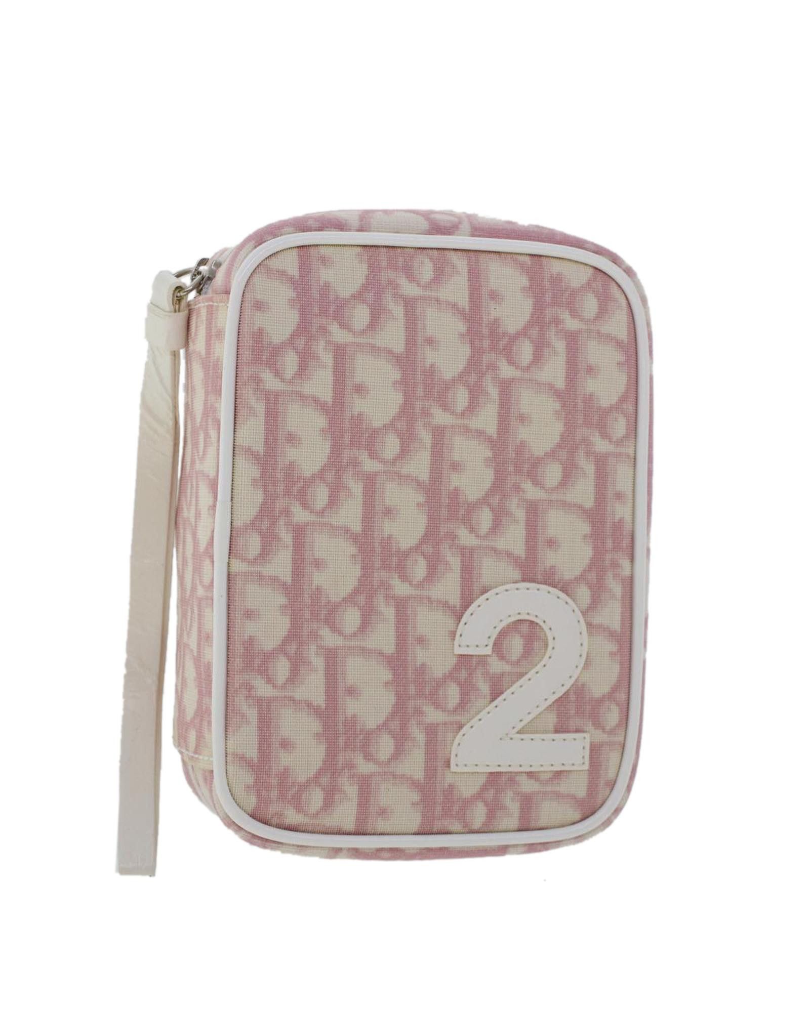 image of Christian Dior Monsieur Pink Trotter Canvas Pouch By Christian Dior, Women's