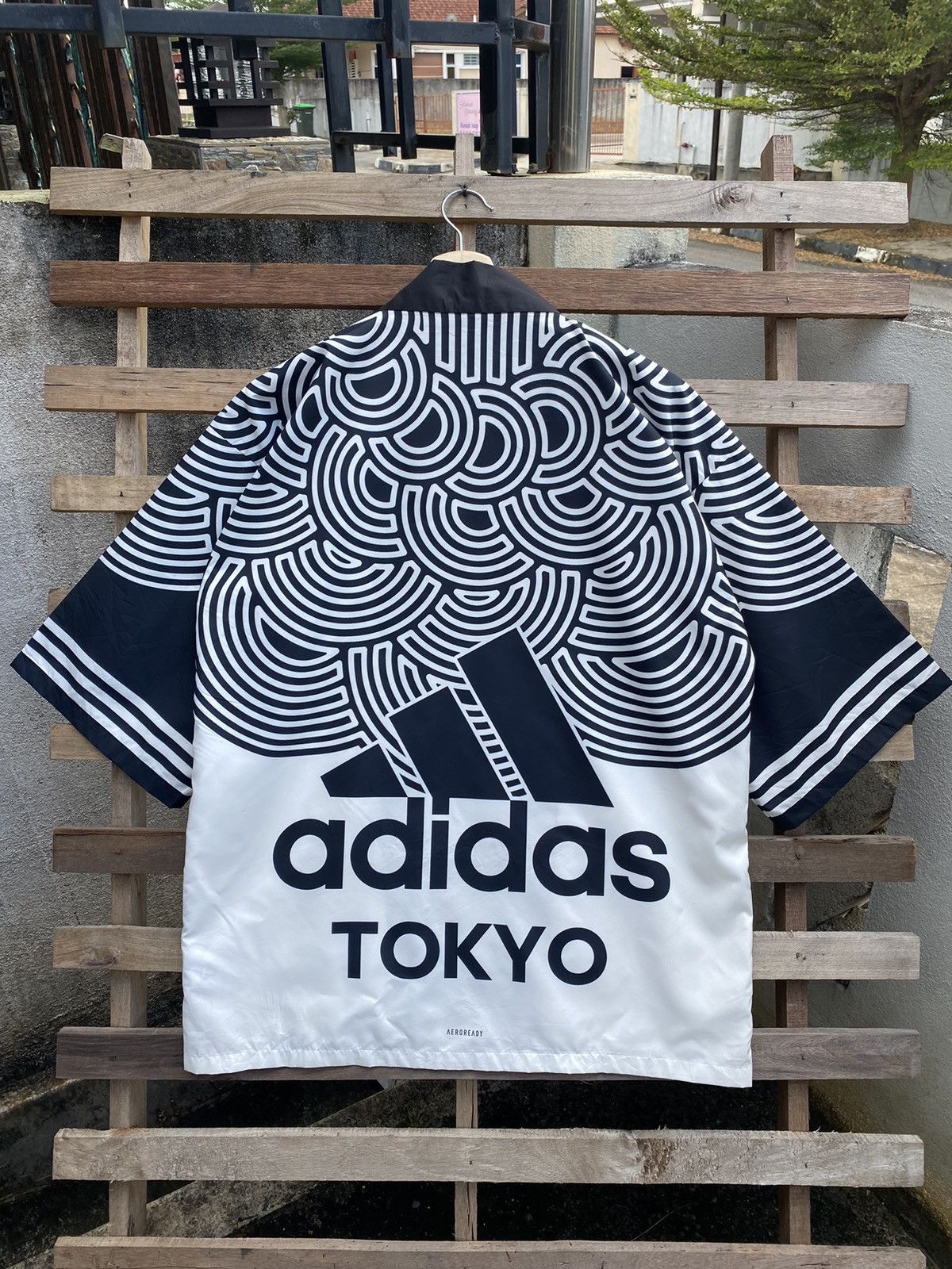 image of Adidas Kimono Tokyo Pack Happi Jacket in White Black, Men's (Size Large)