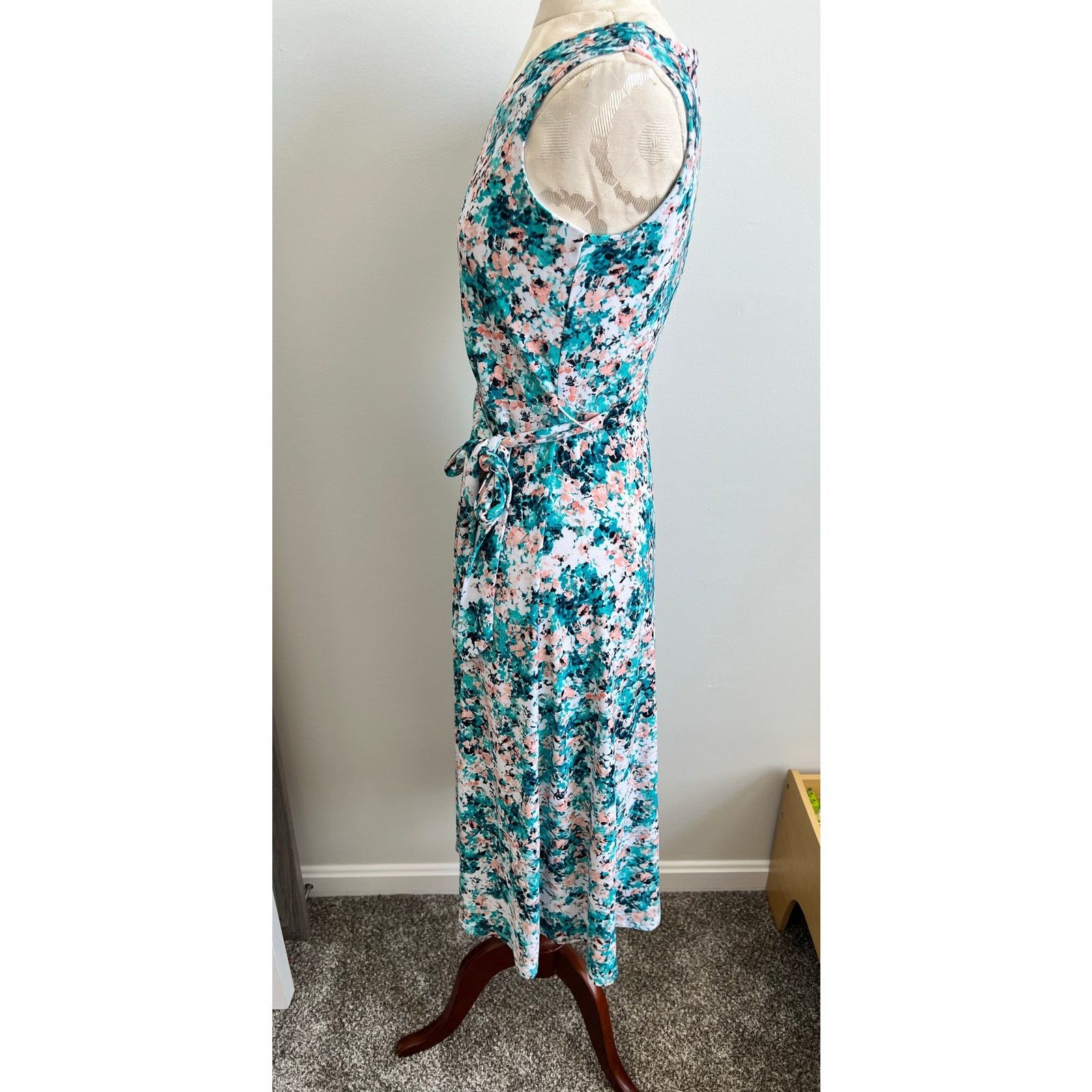 Apt. 9 Apt 9 V-Neck Sleeveless Floral Print Midi Dress Small Size S / US 4 / IT 40 - 4 Thumbnail
