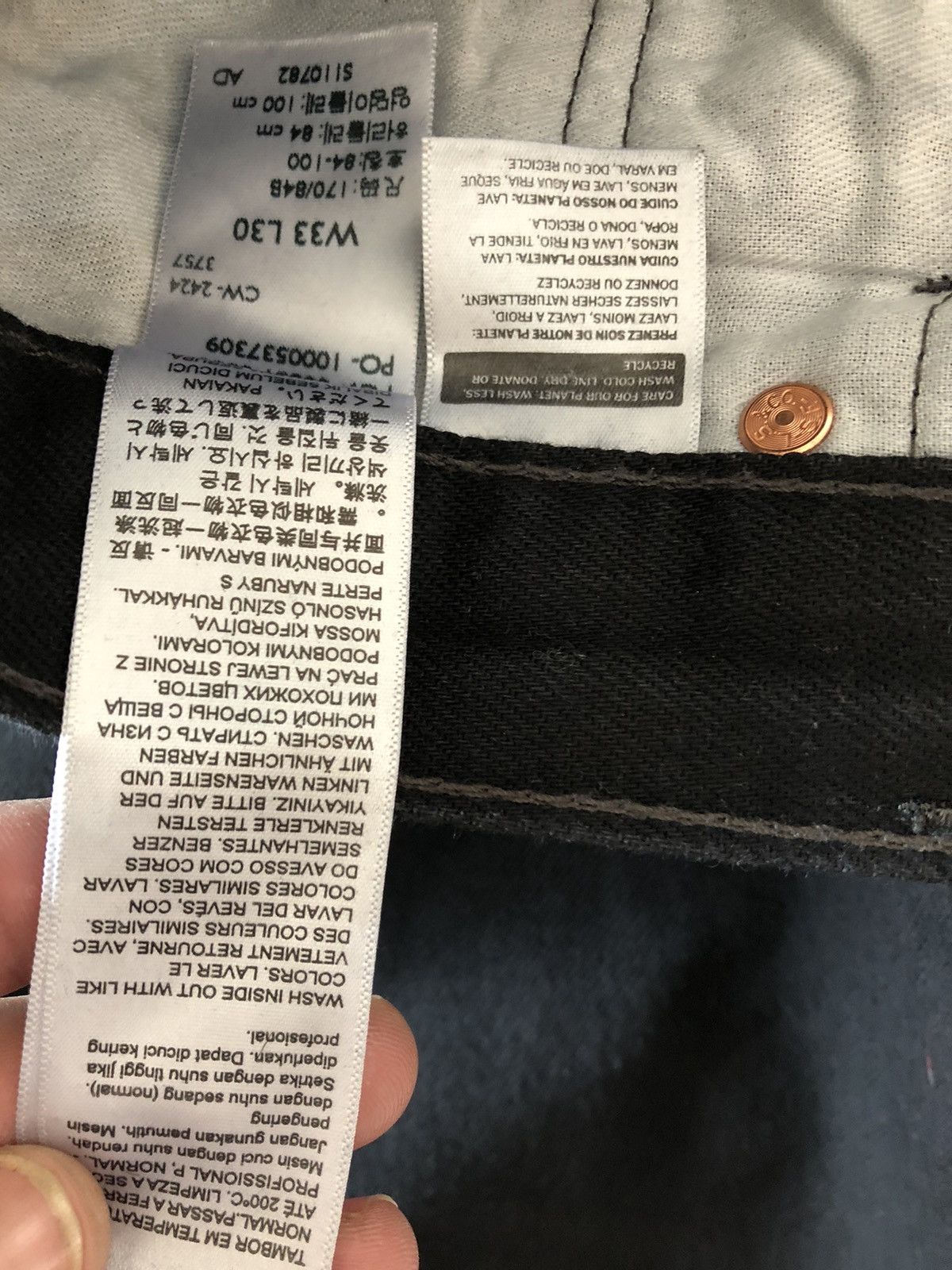 Levi's Levi’s 501 Jeans W33 x L30 Straight Black Denim Size US 33 - 5 Thumbnail