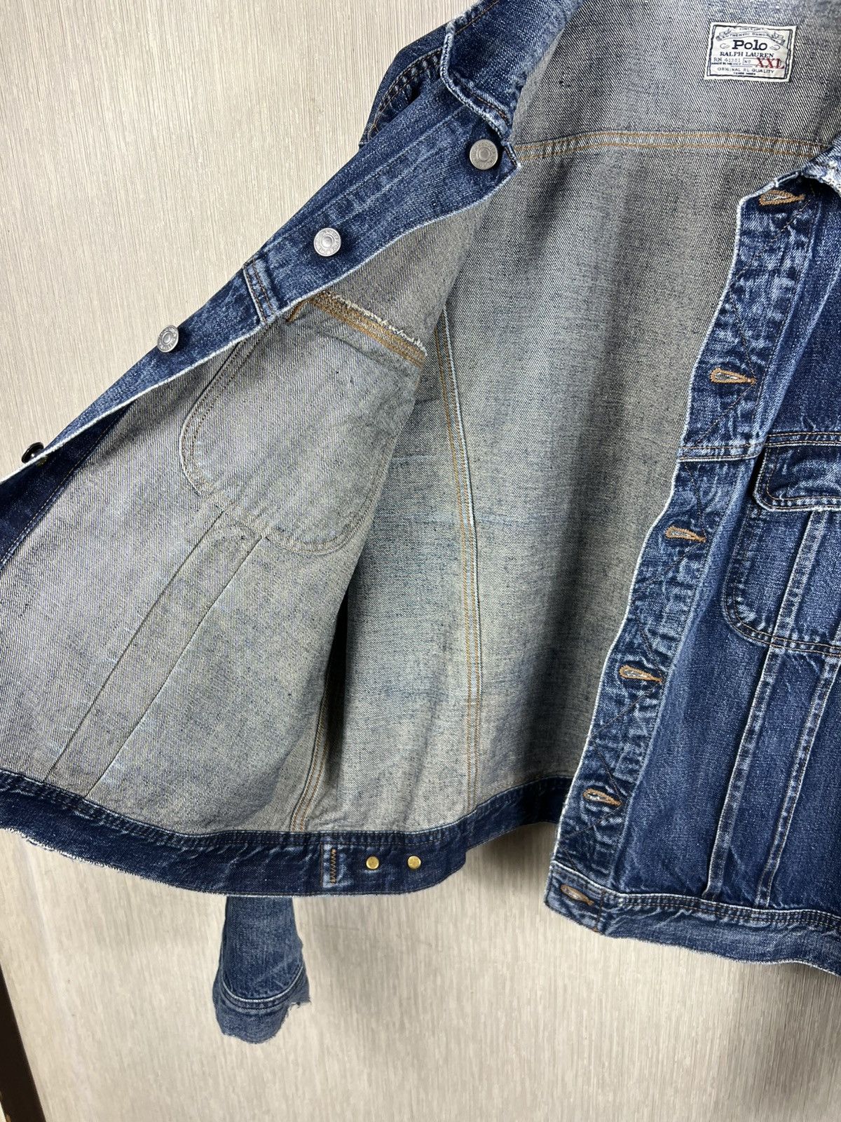 Ralph Lauren Vintage Polo Ralph Lauren thrashed distressed denim jacket Size US XXL / EU 58 / 5 - 22 Thumbnail