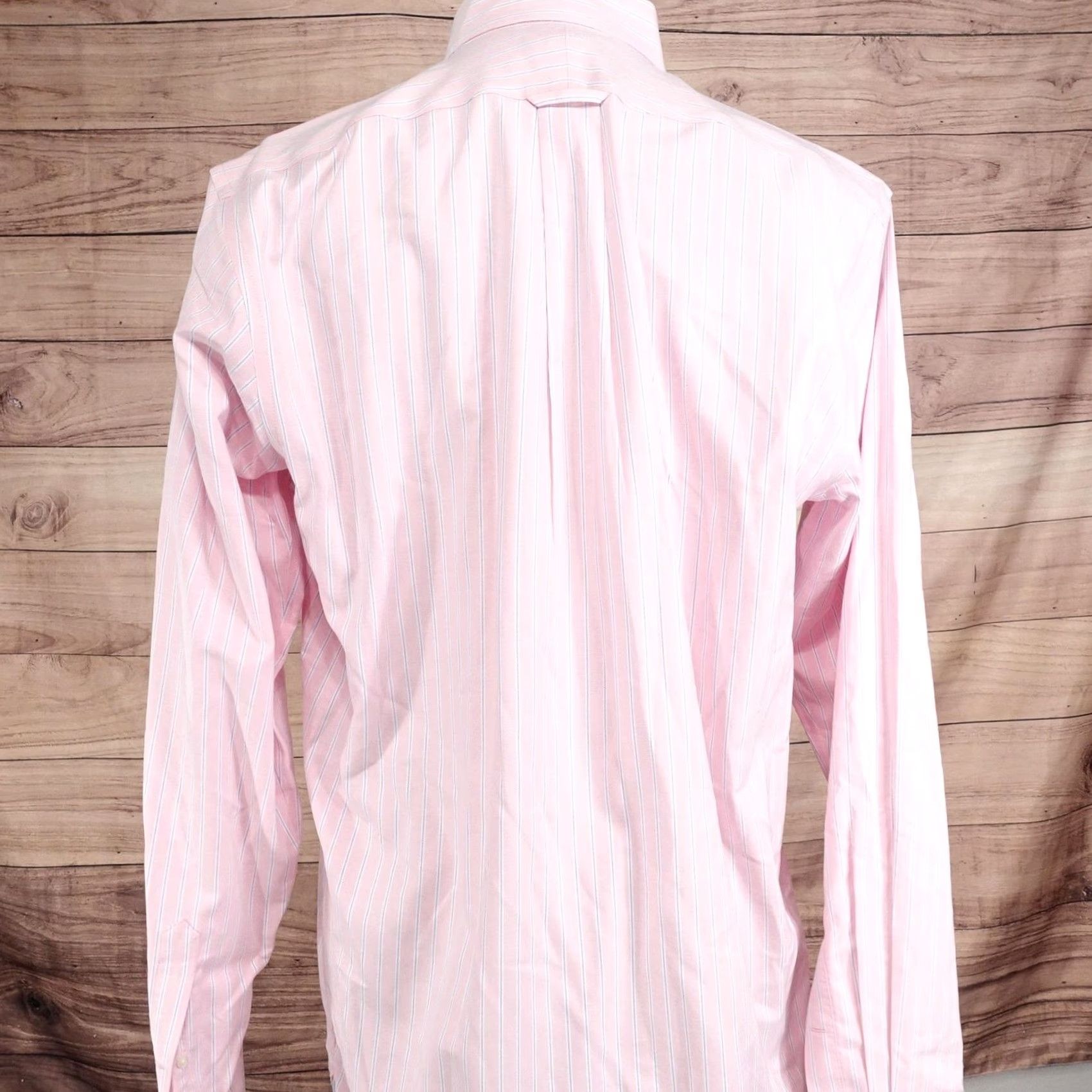 Lands' End Lands' End Dress Shirt Pink Striped 16 37 Tall Supima No Iron Oxford Button-Down Classic Fit Men XS-XL? Size 42R - 4 Thumbnail