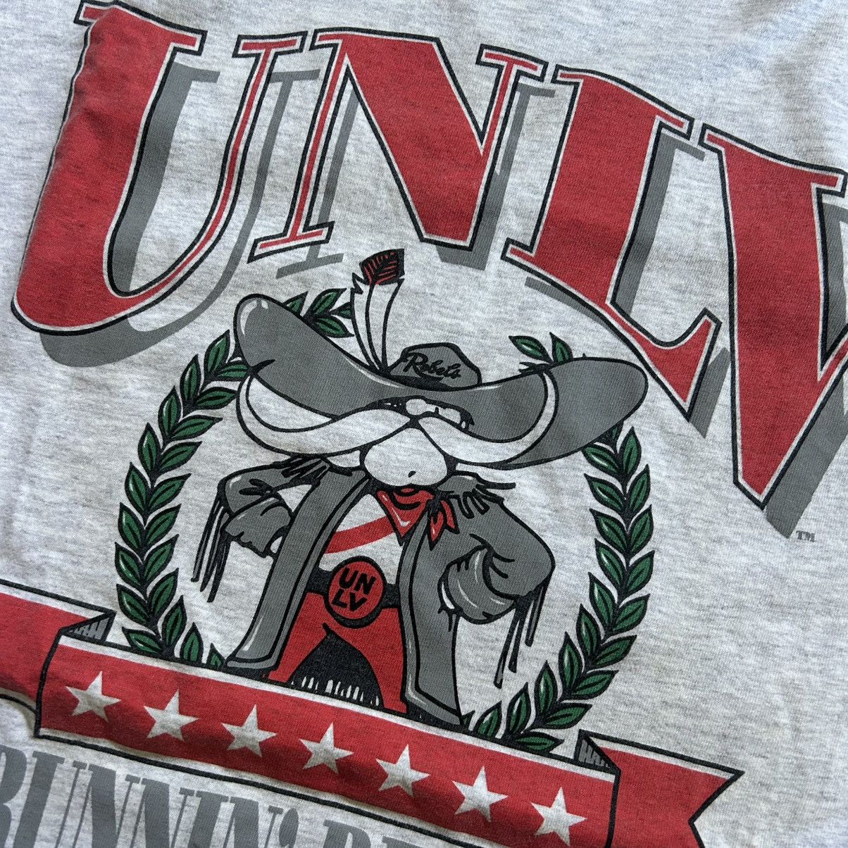 Vintage just for feet UNLV Runnin’ Rebels heather ash single stitch Size US XL / EU 56 / 4 - 6 Thumbnail