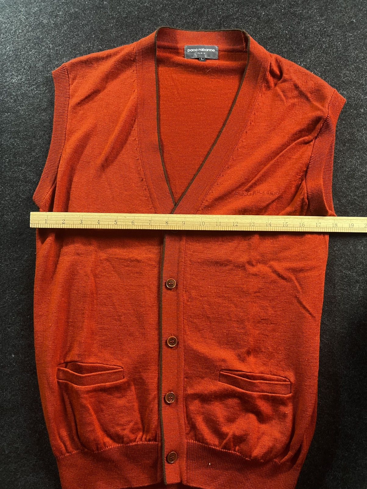 Vintage Vtg 90’s Paco Rabanne Orange Knitted Vest Size US S / EU 44-46 / 1 - 3 Thumbnail