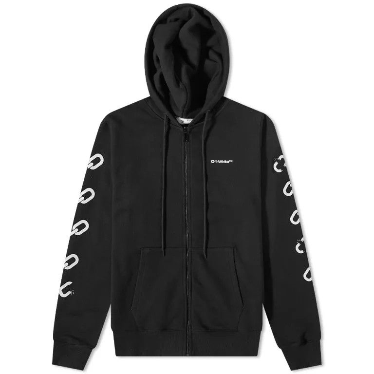 Off-White o1rshd1 Chain Arrow Slim Zip Hoodie in Black Size US S / EU 44-46 / 1 - 1 Thumbnail