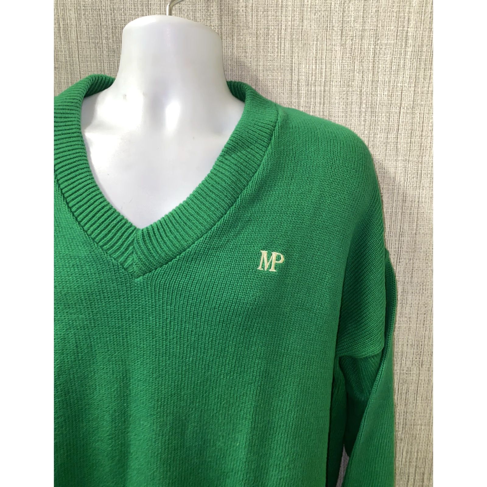Vintage Drummond Sweater V-Neck Mens XL Green Cotton USA Made Regular Size V-Neck ♪ Size US XL / EU 56 / 4 - 2 Thumbnail