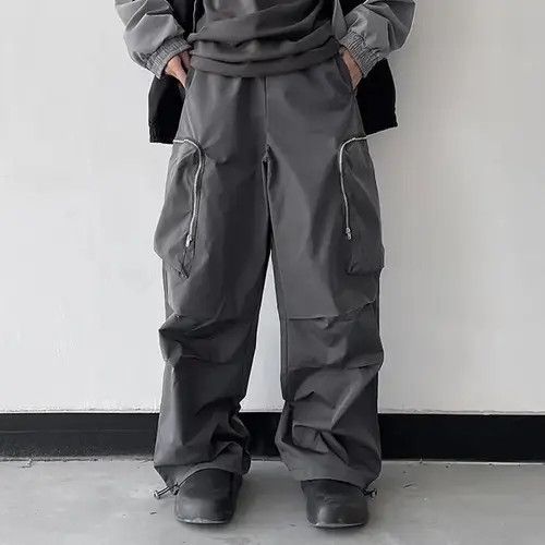 Japanese Brand Baggy Cargo Pants Straight Casual Harajuku Y2K Style Pockets Size US 34 / EU 50 - 5 Thumbnail