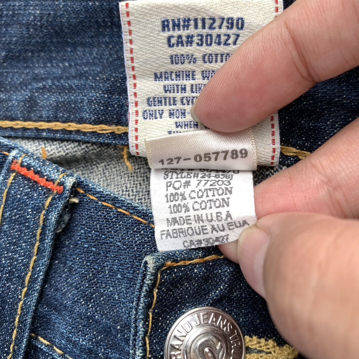 True Religion True Religion Billy Disstressed Blue Wash Flared Jeans Size US 29 - 11 Thumbnail