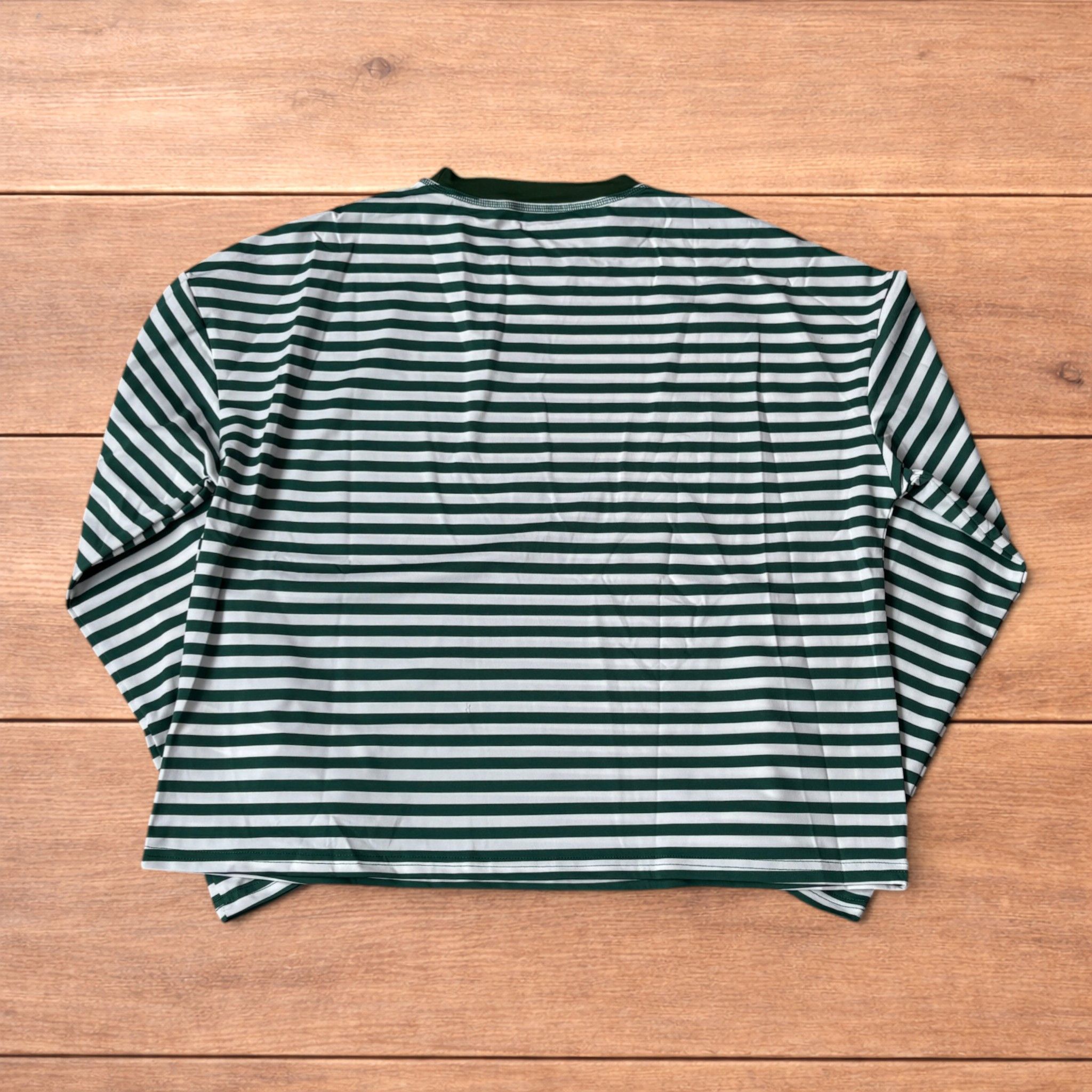 Japanese Brand Relaxed fit striped long sleeve top tshirt in green/white. Size US M / EU 48-50 / 2 - 2 Thumbnail