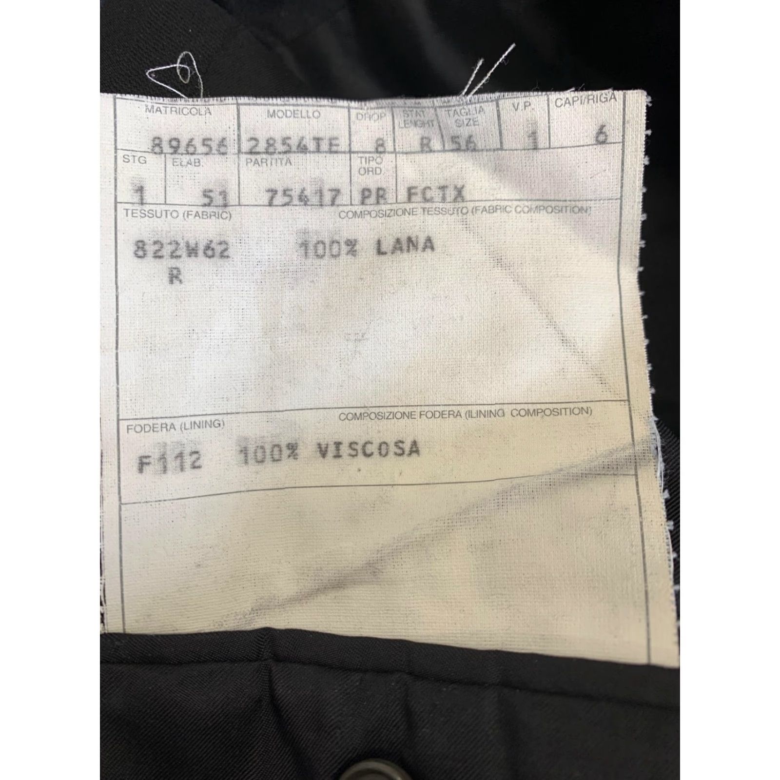Versace V2 by Versace Blazer Men 50R Double Breasted Wool Black Pinstripe Gold Buttons Vintage Jacket Size 50R - 5 Thumbnail