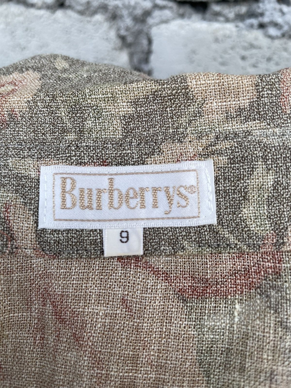 Burberry × Vintage Vintage Burberrys Linen Wool Button Shirt Size M / US 6-8 / IT 42-44 - 8 Thumbnail