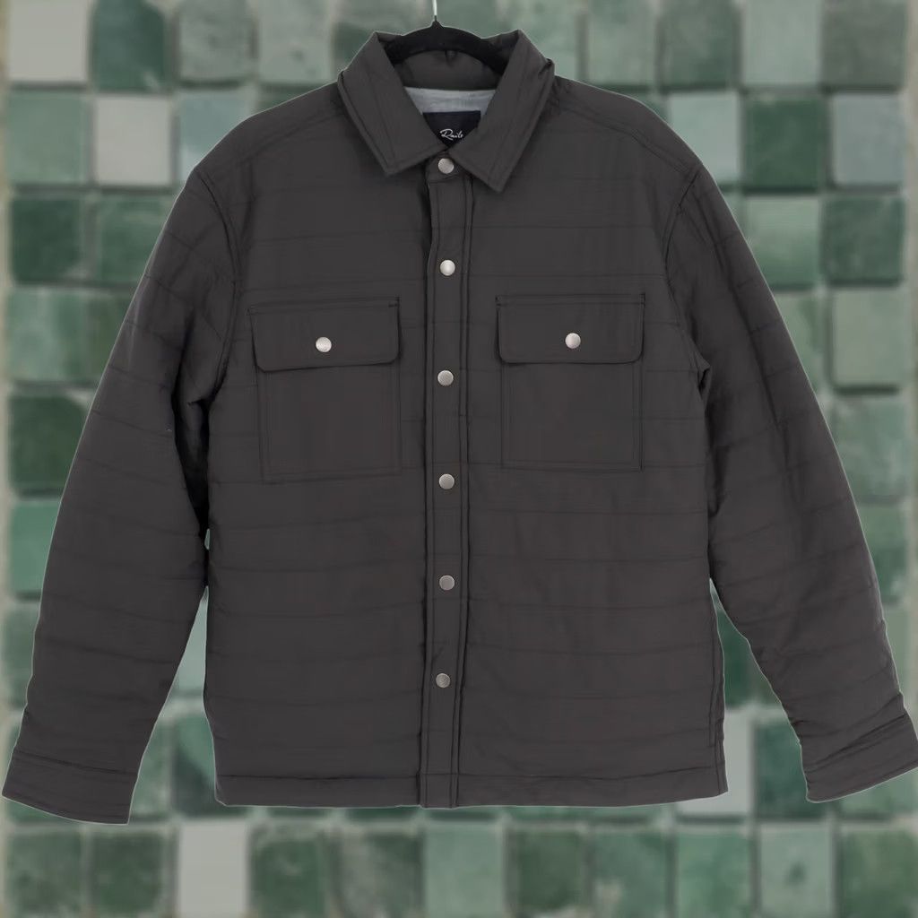 Rails Rails Andover Quilted Snap Button Jacket Black Men's Medium Puffer Shirt Style Size US M / EU 48-50 / 2 - 1 Thumbnail