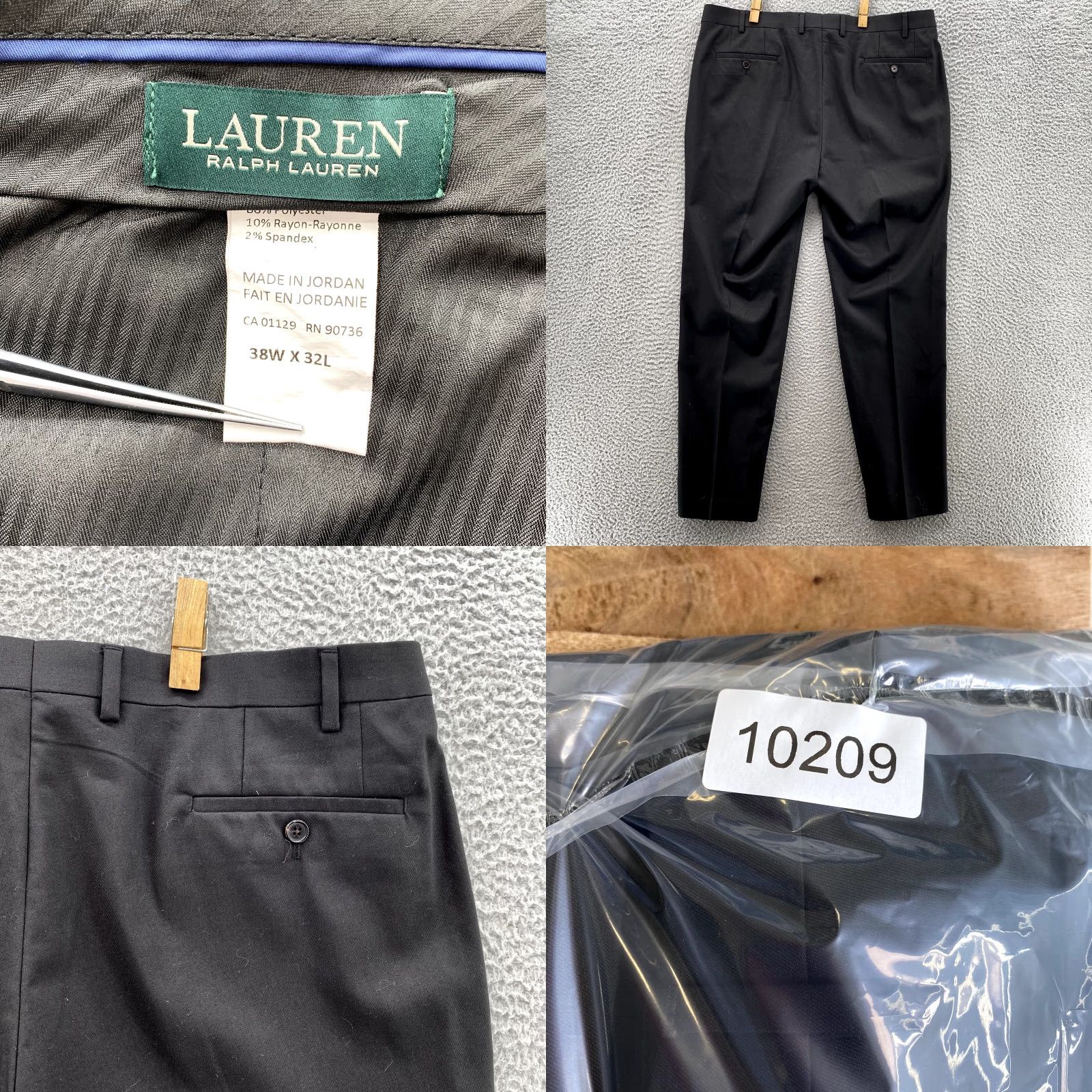 Ralph Lauren VTG Lauren Ralph Lauren Dress Pants Mens 38x31 Dress Pants Classic City Slacks 90s Wedding Mens Black Color Pattern Solid Size US 31 - 8 Thumbnail