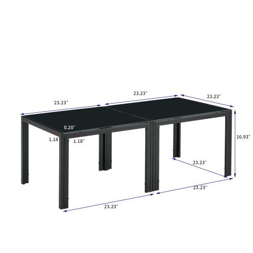 Designer × Homemade Coffee Table Set of 2, Square Modern Table with Tempered Gla Size US L / EU 52-54 / 3 - 6 Thumbnail