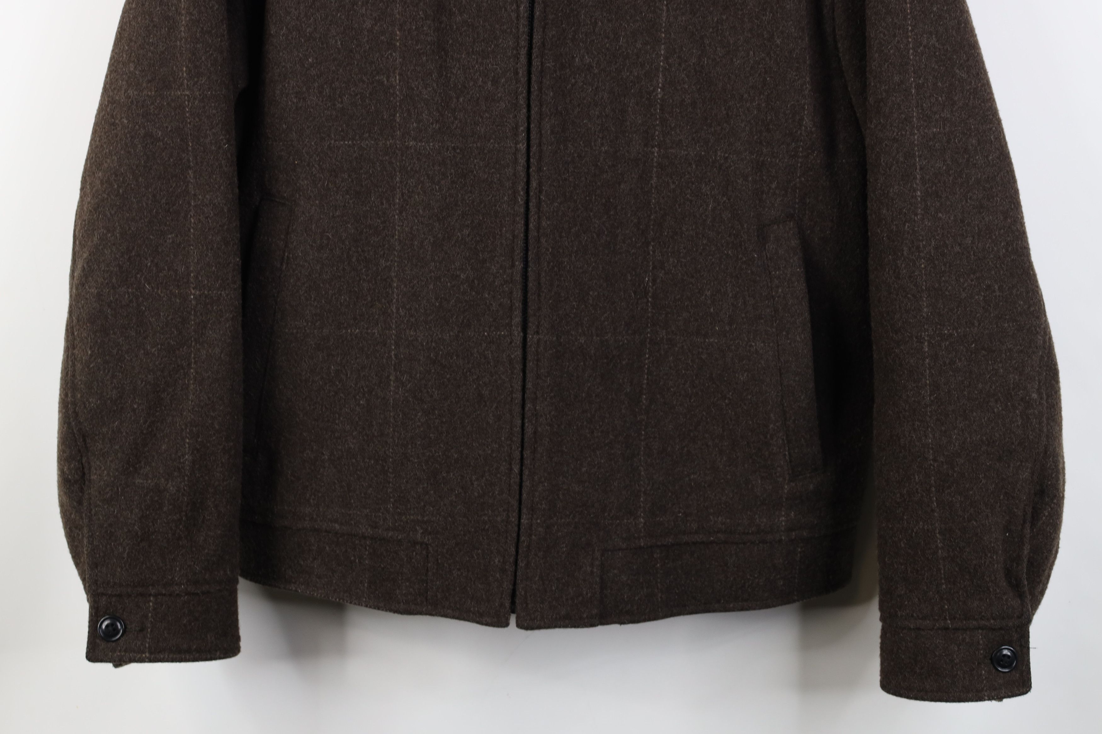 Vintage Y2K Gap Quilted Full Zip Bomber Jacket Brown Plaid