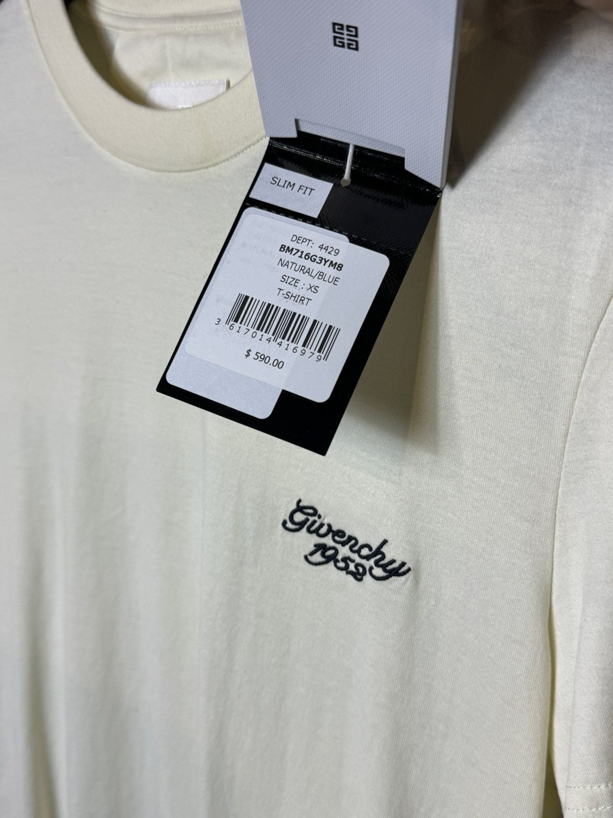 Givenchy Givenchy 1952 Embroidered Natural Tee NWT - XS Size US XS / EU 42 / 0 - 3 Thumbnail