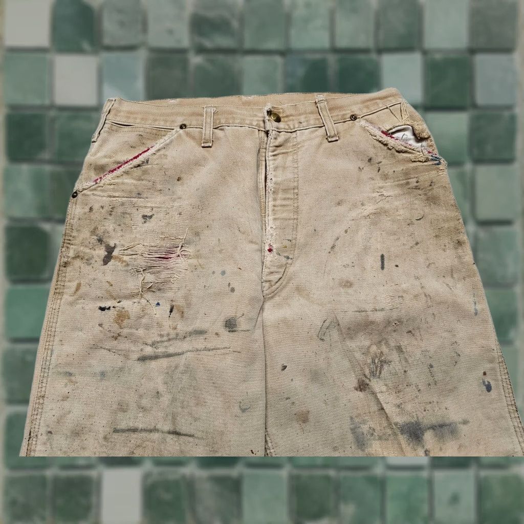 Carhartt VINTAGE Carhartt DUCK WORK PANTS 34 Regular Brown Lined Men XS? Size US 34 / EU 50 - 1 Thumbnail