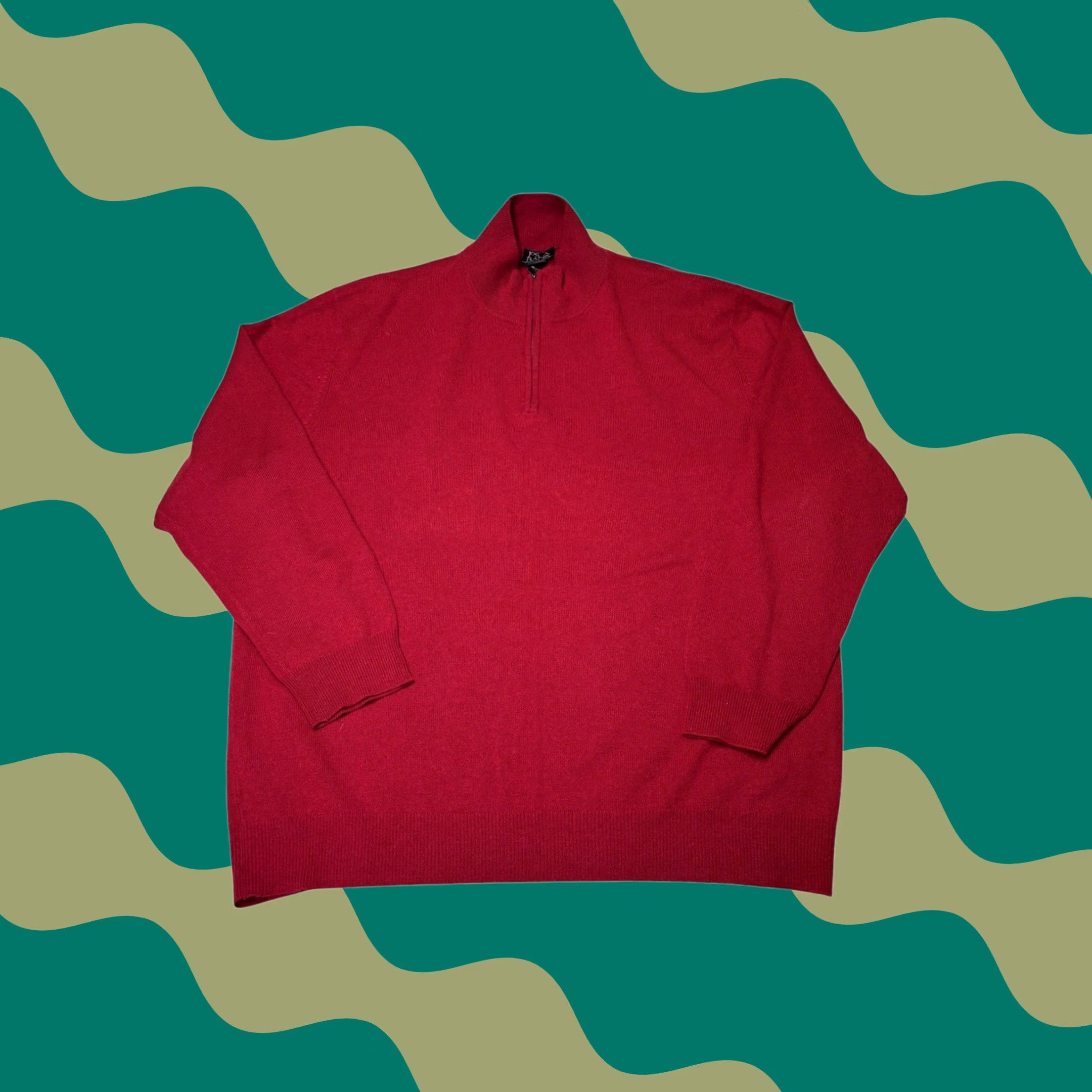Jos. A. Bank Jos A Bank Travelers Collection Red 100% Cashmere Quarter Zip Sweater Mens 2XL Ribbed Mock Neck Zipper Pullover Size US XXL / EU 58 / 5 - 1 Thumbnail