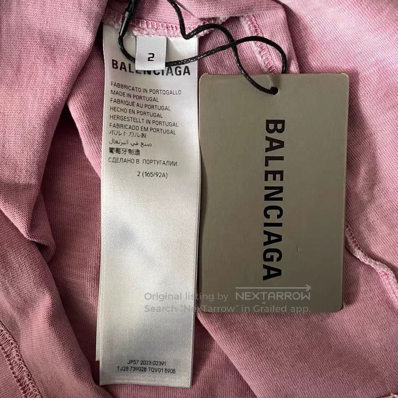 Balenciaga Balenciaga Distressed Pink Eiffel Tower Short Sleeve Shirt Size US M / EU 48-50 / 2 - 4 Thumbnail