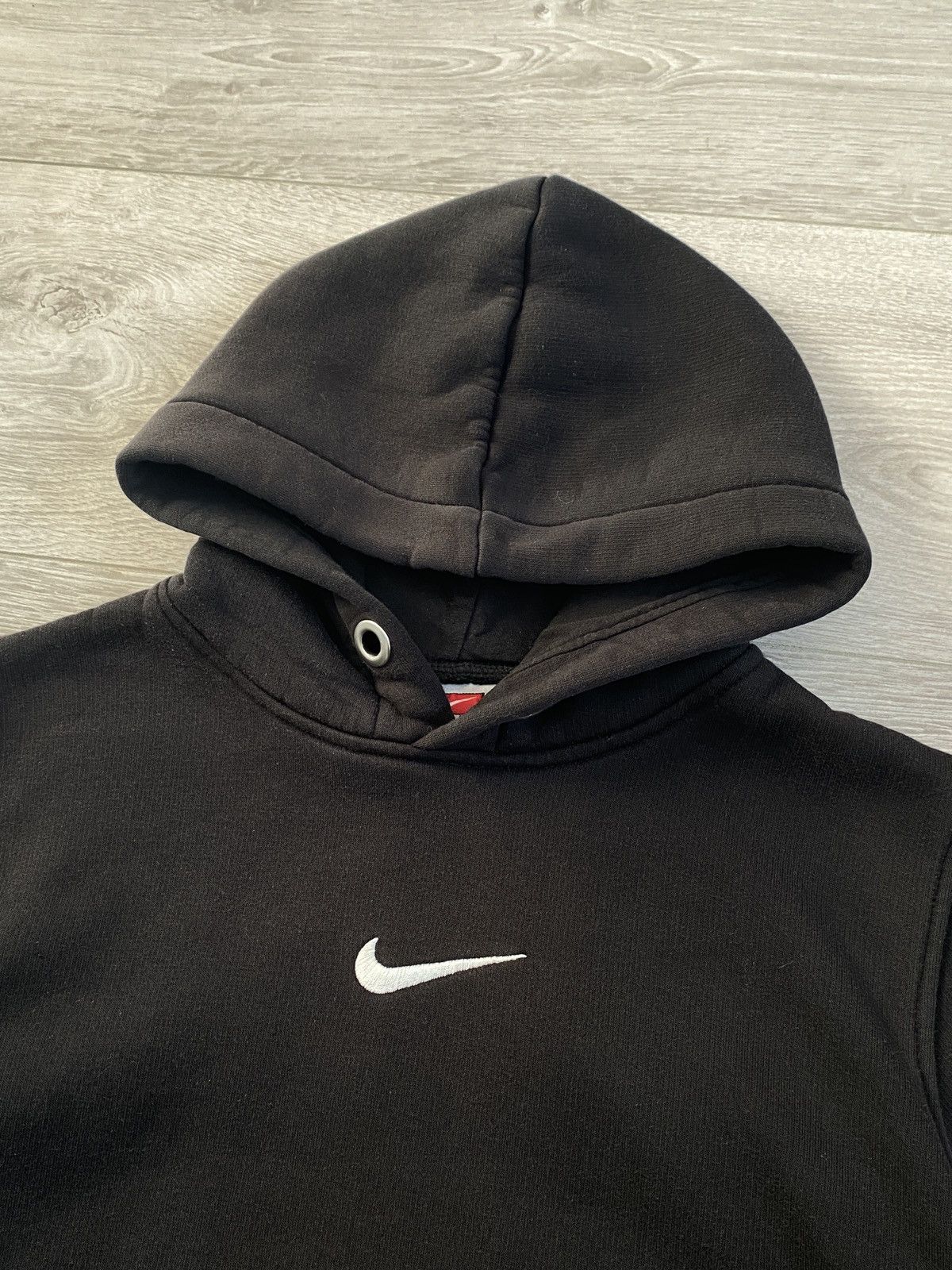Nike Bootleg Vintage Black Nike Center Swoosh Hoodie Sweatshirt S Size US S / EU 44-46 / 1 - 4 Thumbnail
