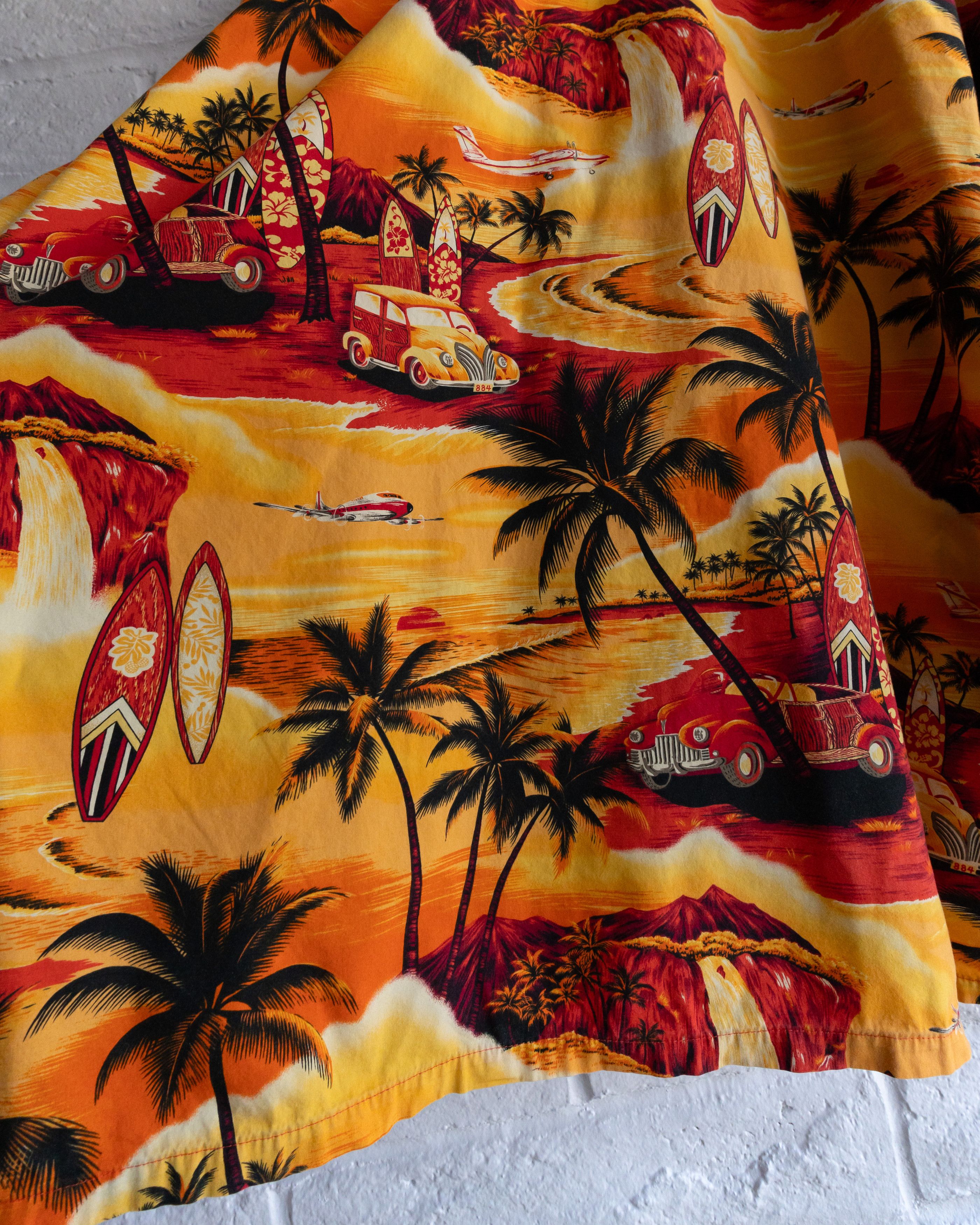 Vintage Vintage 2000s Sunset Orange Tropical Hawaiian Shirt Size 5XL Size US XXL / EU 58 / 5 - 6 Thumbnail