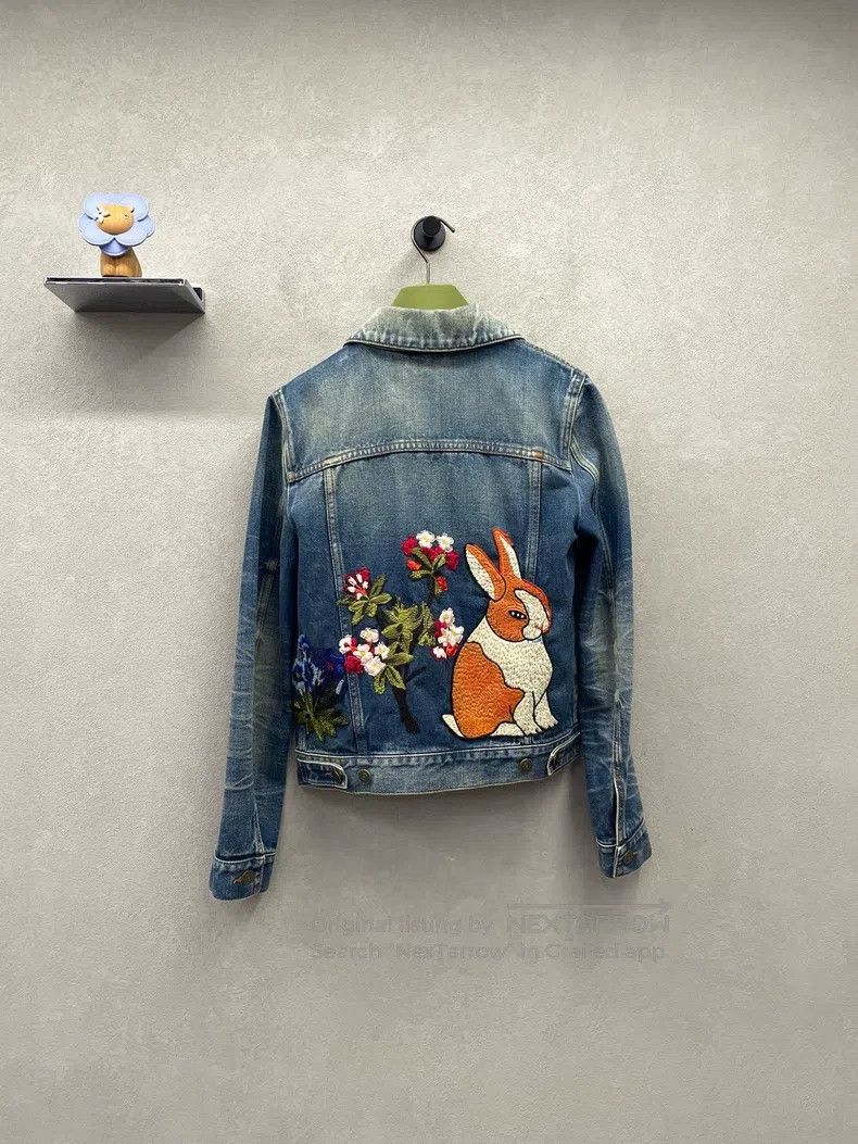 Gucci Gucci Blue jacket with floral lapel Size XS / US 0-2 / IT 36-38 - 3 Thumbnail