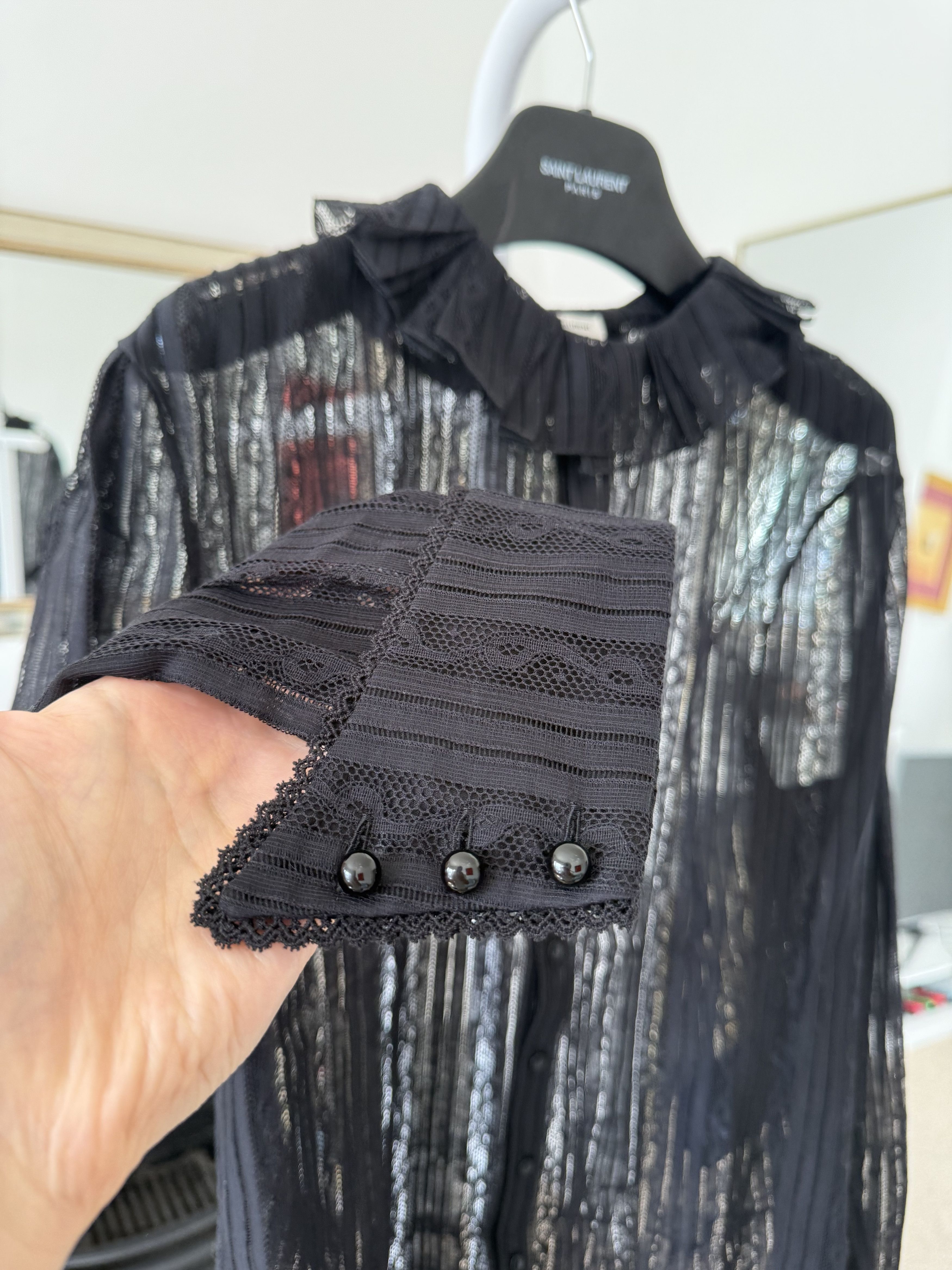 Saint Laurent Paris SS22 Saint Laurent Button Shirt in Lace Size US M / EU 48-50 / 2 - 10 Thumbnail