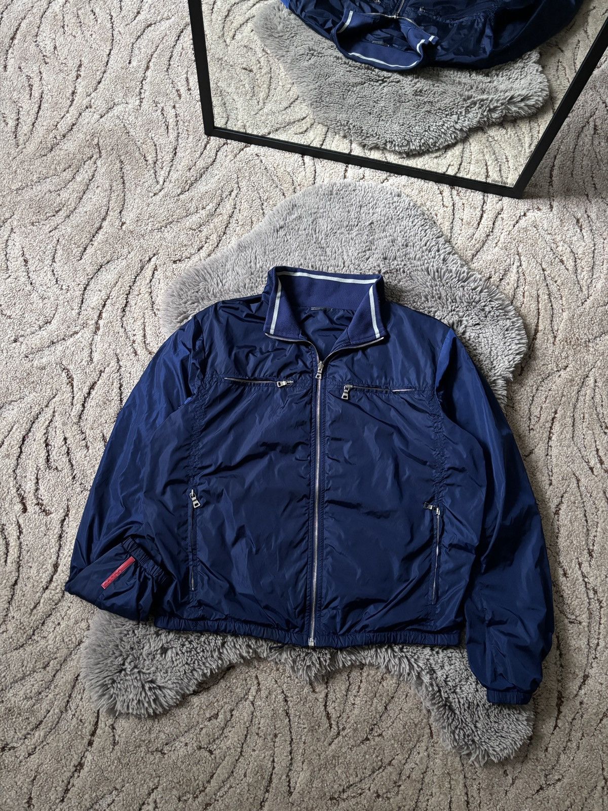 Prada × Vintage Prada jacket vintage red tab double side nylon blue bomvers Size US L / EU 52-54 / 3 - 1 Thumbnail