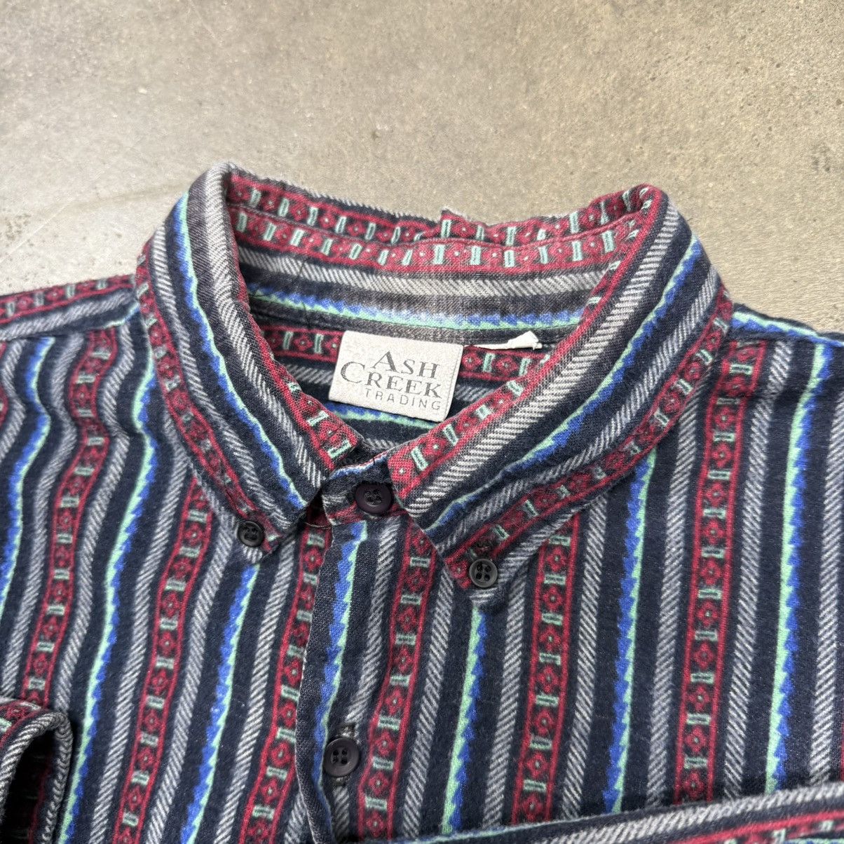 Vintage Vintage Ash Creek Trading Distressed Striped Heavy Flannel Size US L / EU 52-54 / 3 - 3 Thumbnail
