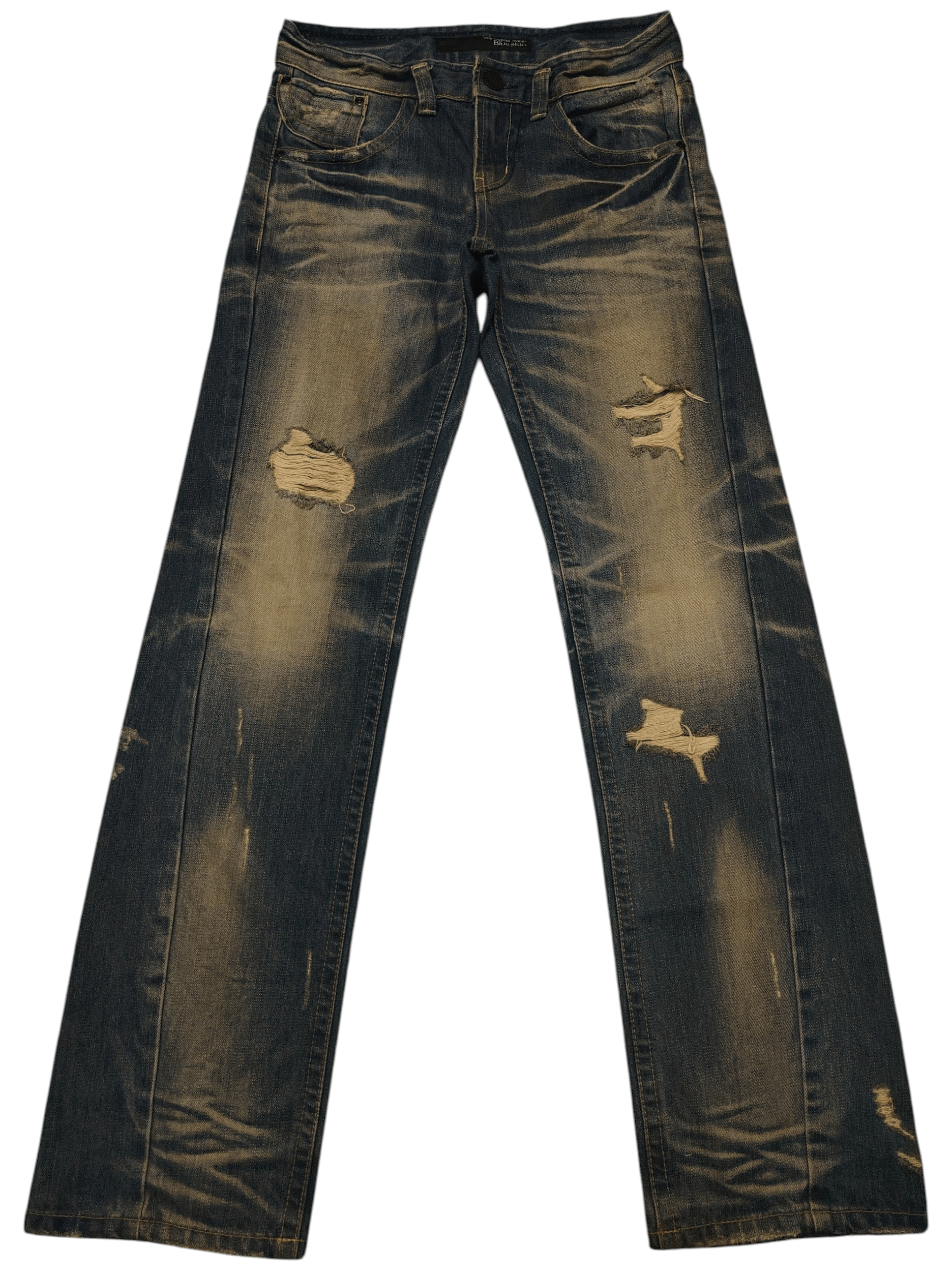 If Six Was Nine Distressed Thrashed The Blue Skin Studded Jeans Size US 30 / EU 46 - 1 Thumbnail