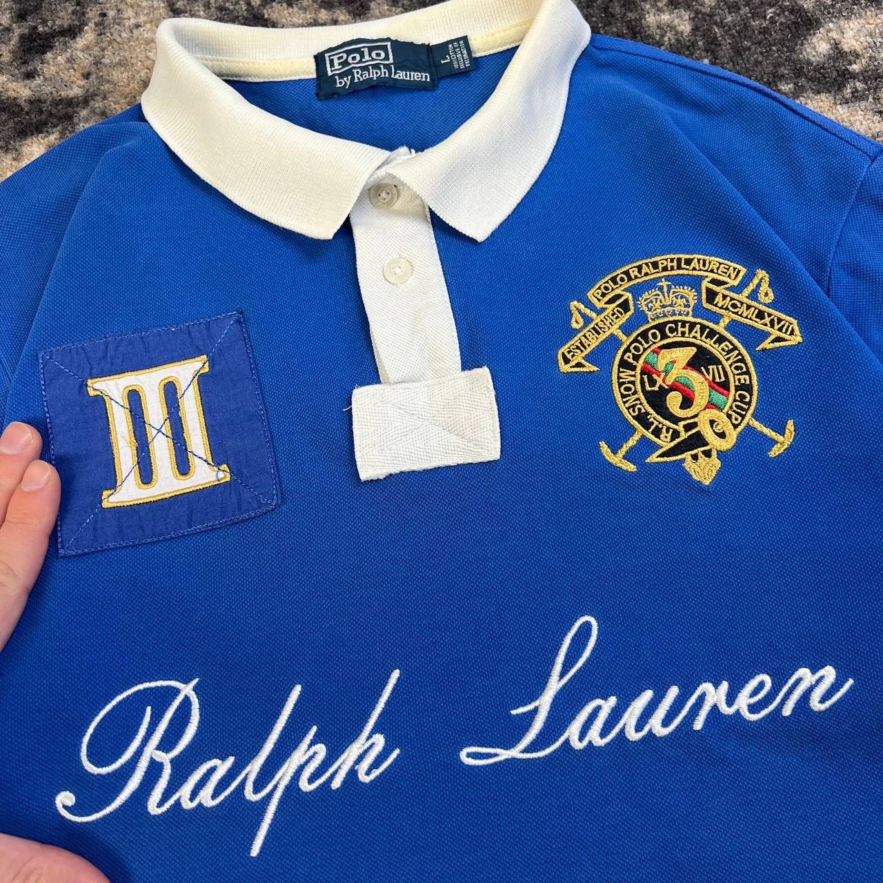 Polo Ralph Lauren Polo Ralph Lauren Luxury Big Logo Rare Rugby Polo T-Shirt Size US L / EU 52-54 / 3 - 3 Thumbnail