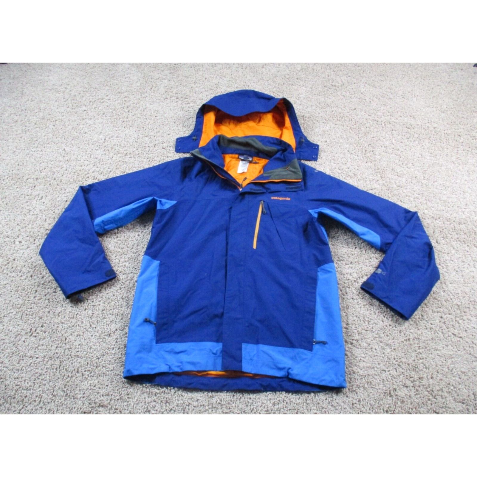 image of Patagonia Jacket Mens Small Blue Snowshot H2No Ski Snowboard Shell Waterproof in White